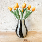 cream and black stipe glass vase the rustic barn ct