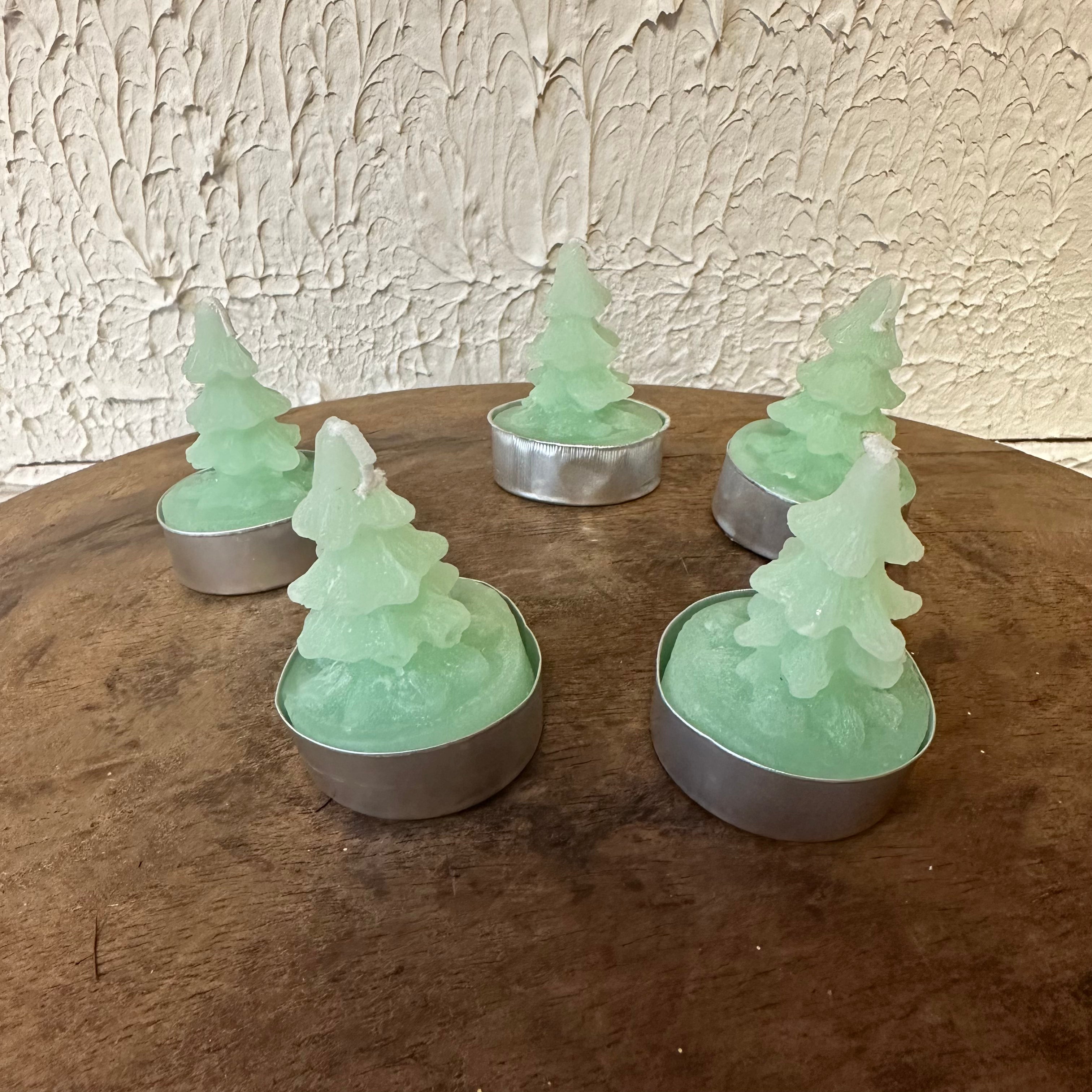 Round Unscented Tree Shaped Tealight, Mint