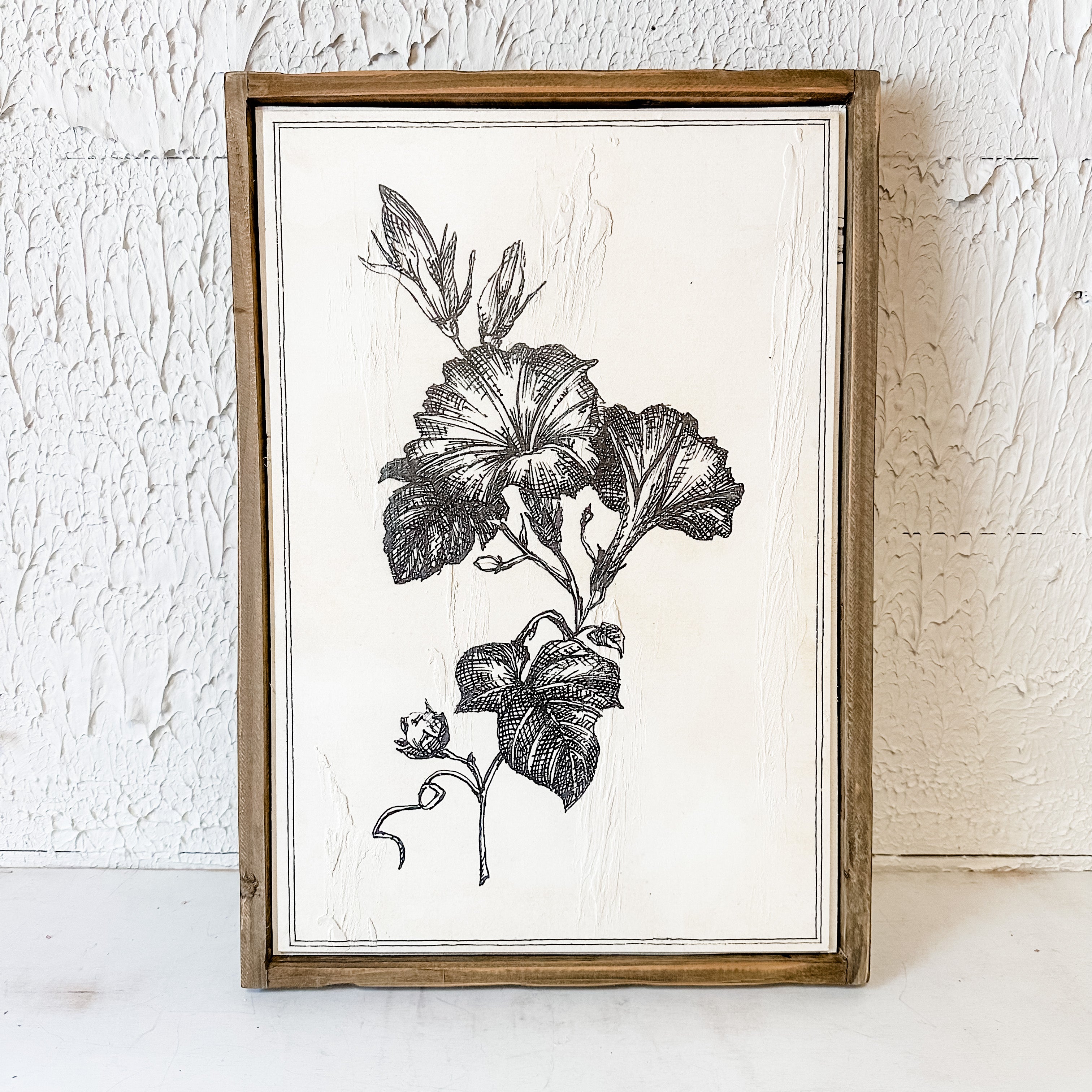 Wooden Floral Framed Print