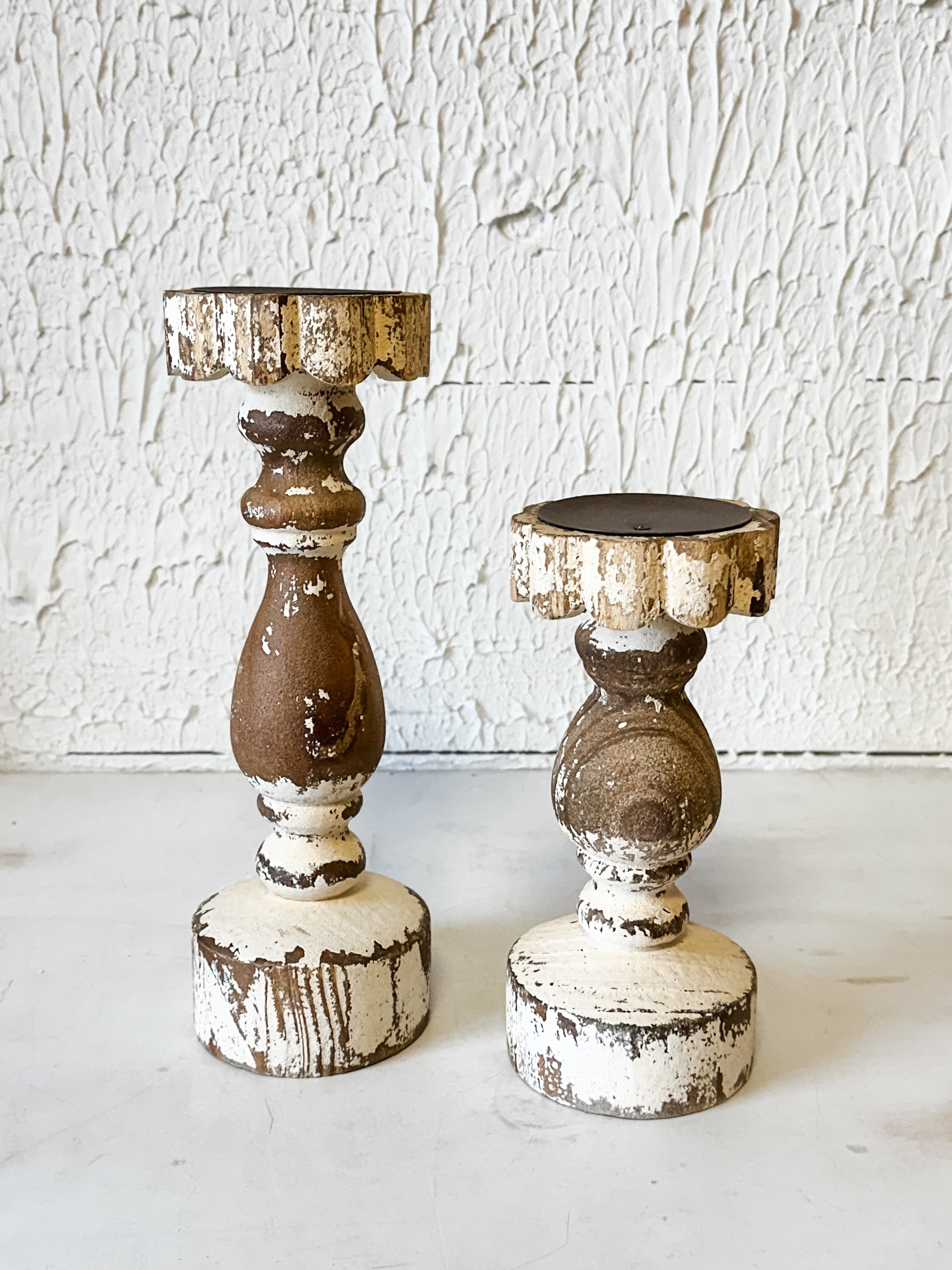 Rustic Metal & Wood Pillar Candle Holder at the Rustic Barn in Killingworth, CT