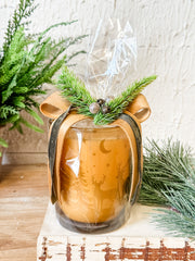 into the woods blue spruce hand-poured soy candle at the rustic barn in killingworth ct