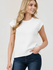 ivory cap sleeve layering sweater top at the rustic barn in killingworth CT