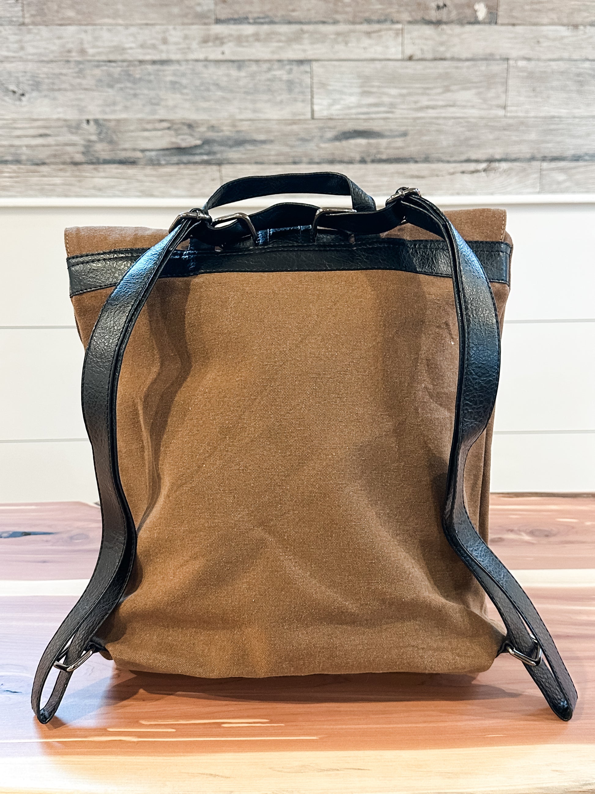 landry up-cycled canvas convertible women's backpack at the Rustic Barn in Killingworth, CT