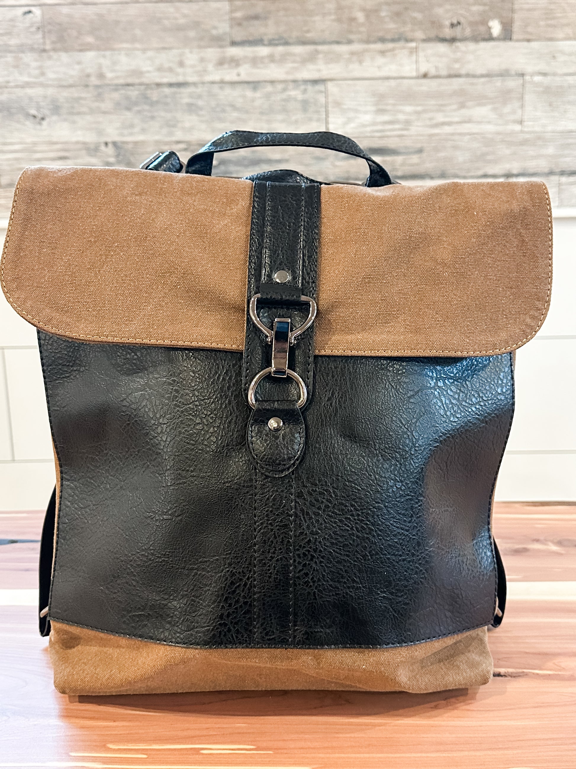 landry up-cycled canvas convertible women's backpack at the Rustic Barn in Killingworth, CT