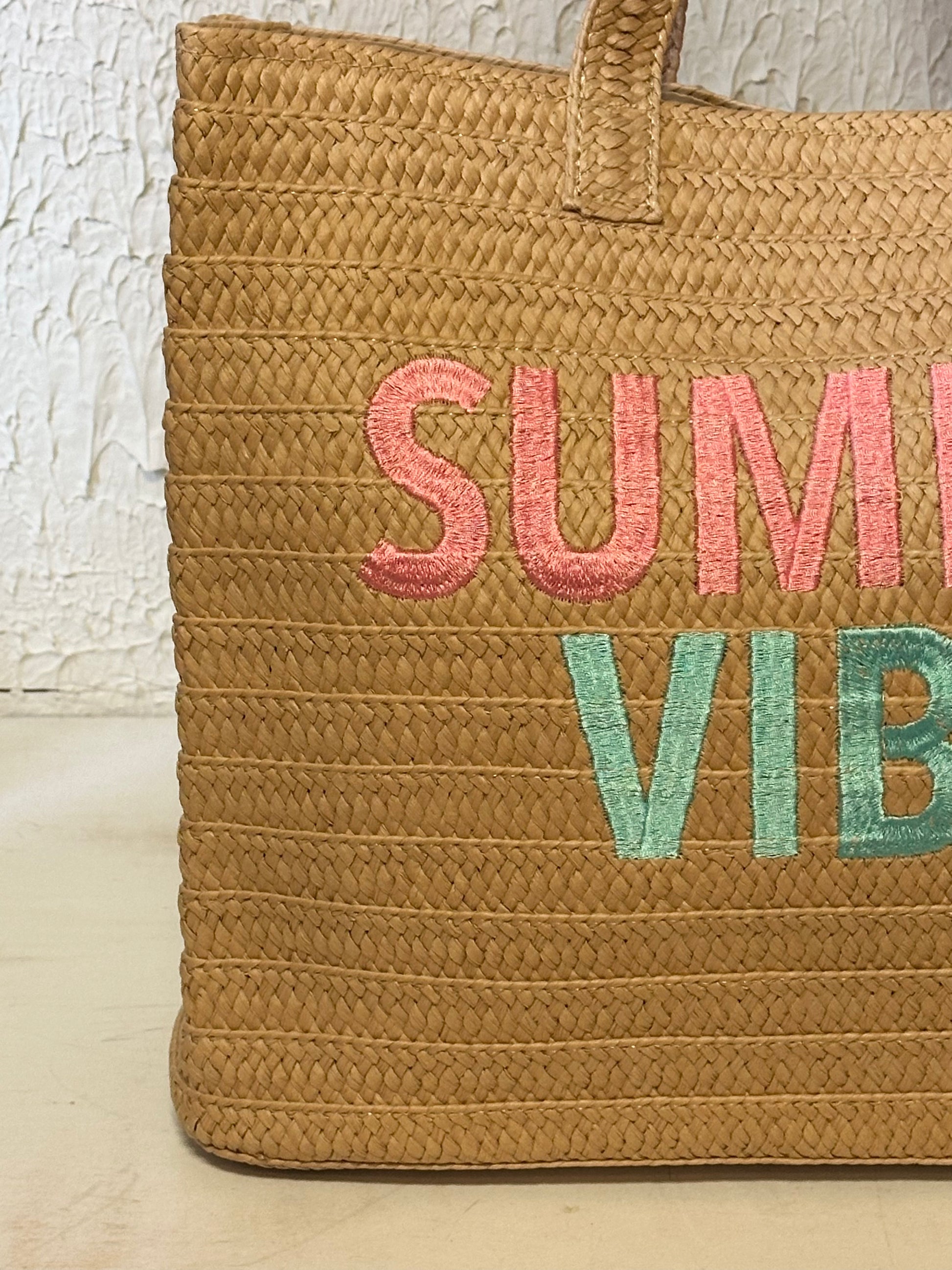 Large Palma Summer Vibes Embroidered Tote Bag at the Rustic Barn in Killingworth, CT