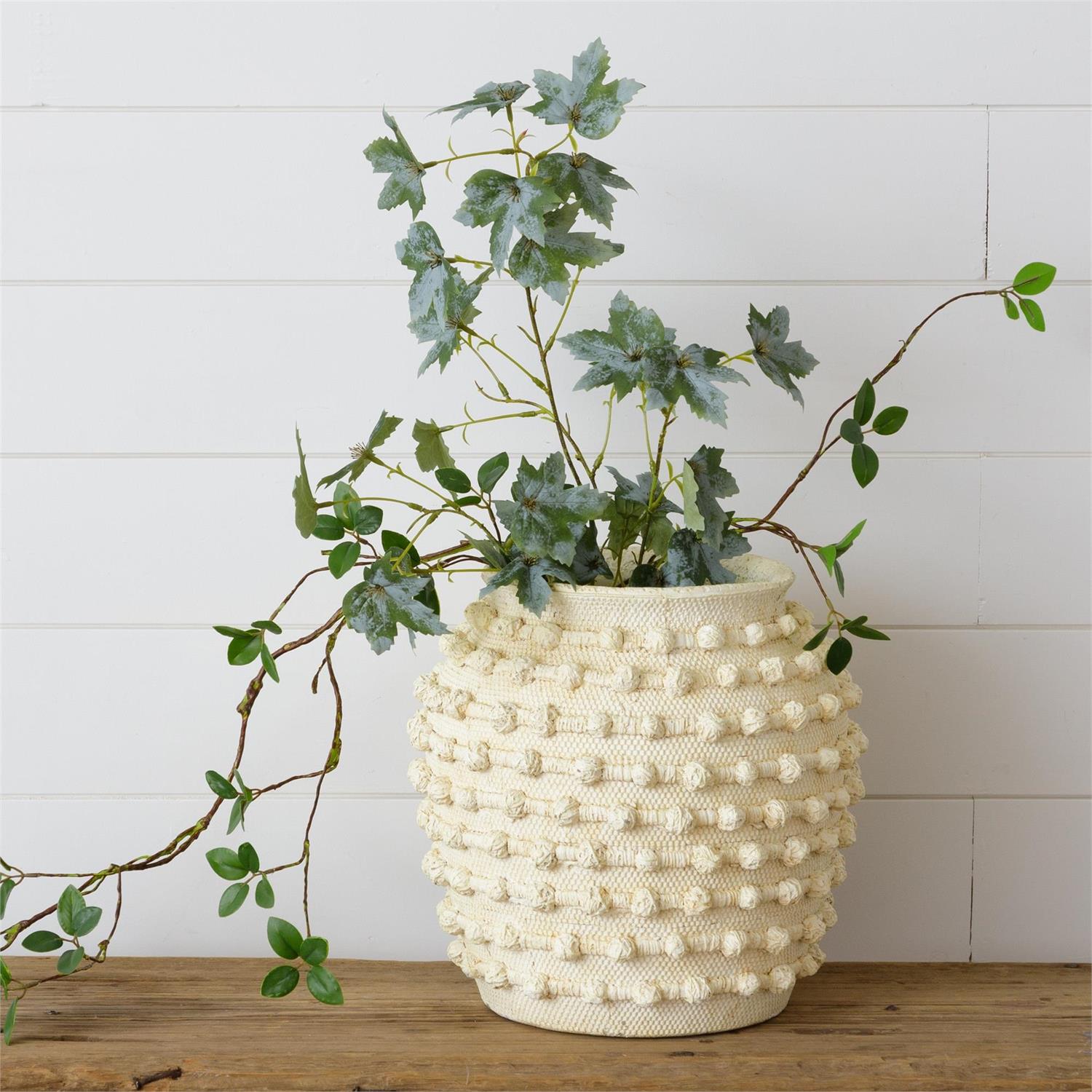 Large Ivory Textured Knot Cement Vase