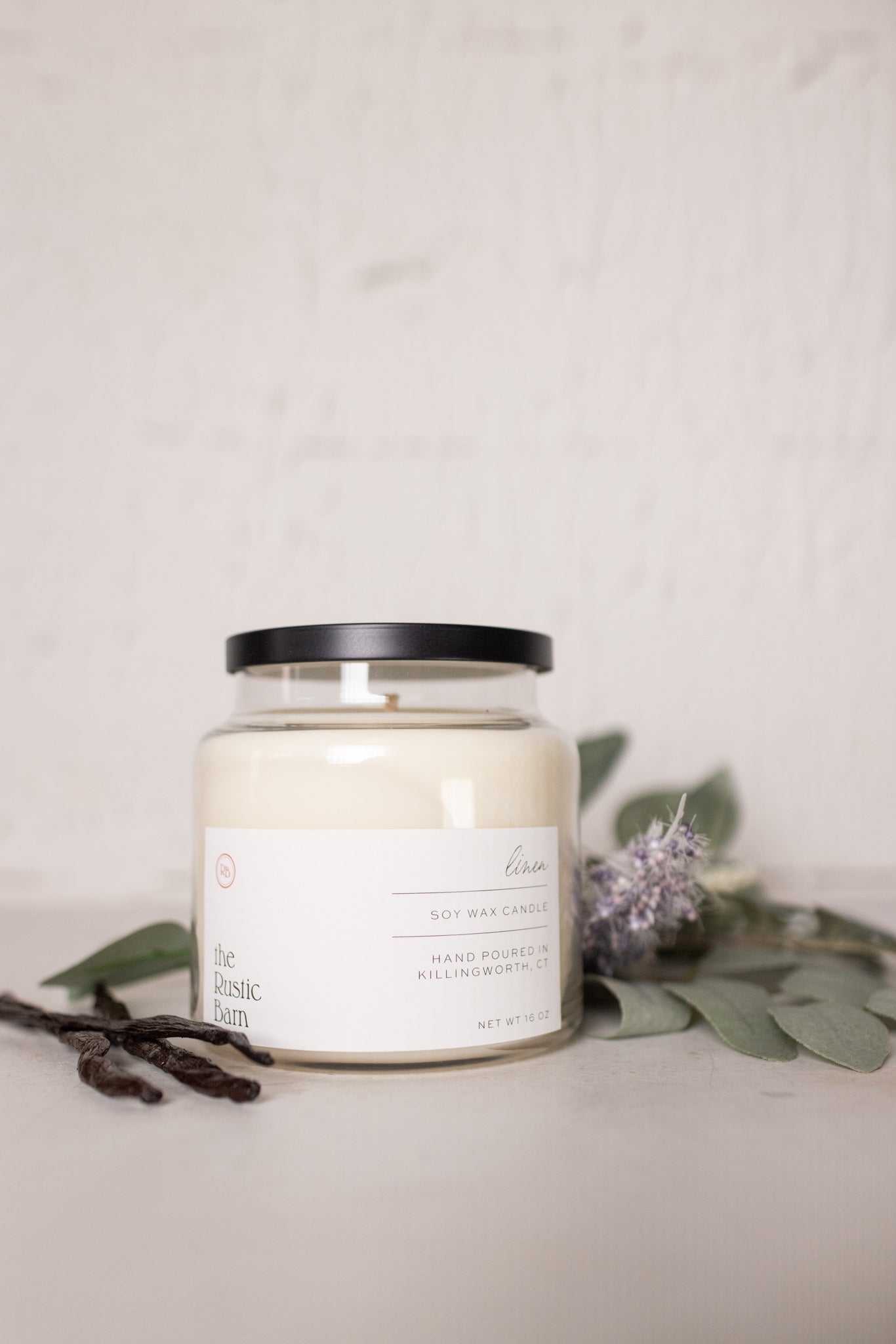 lavender and vanilla hand-poured soy candle at the rustic barn in Killingworth ct