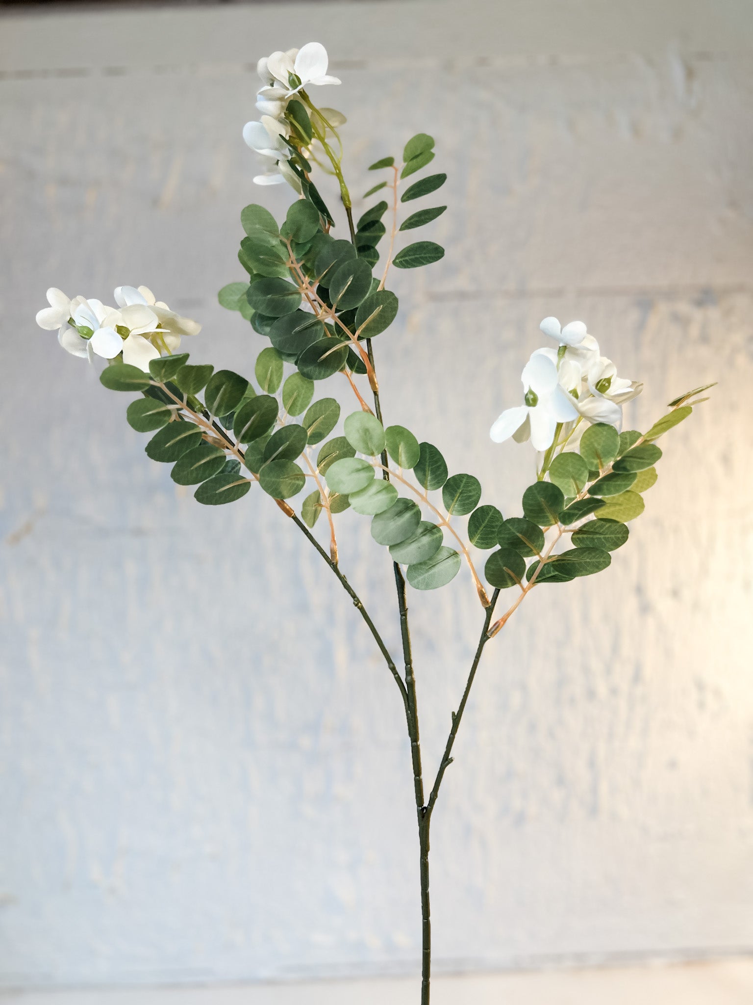 white locust faux flower branch at the rustic barn in killingworth ct