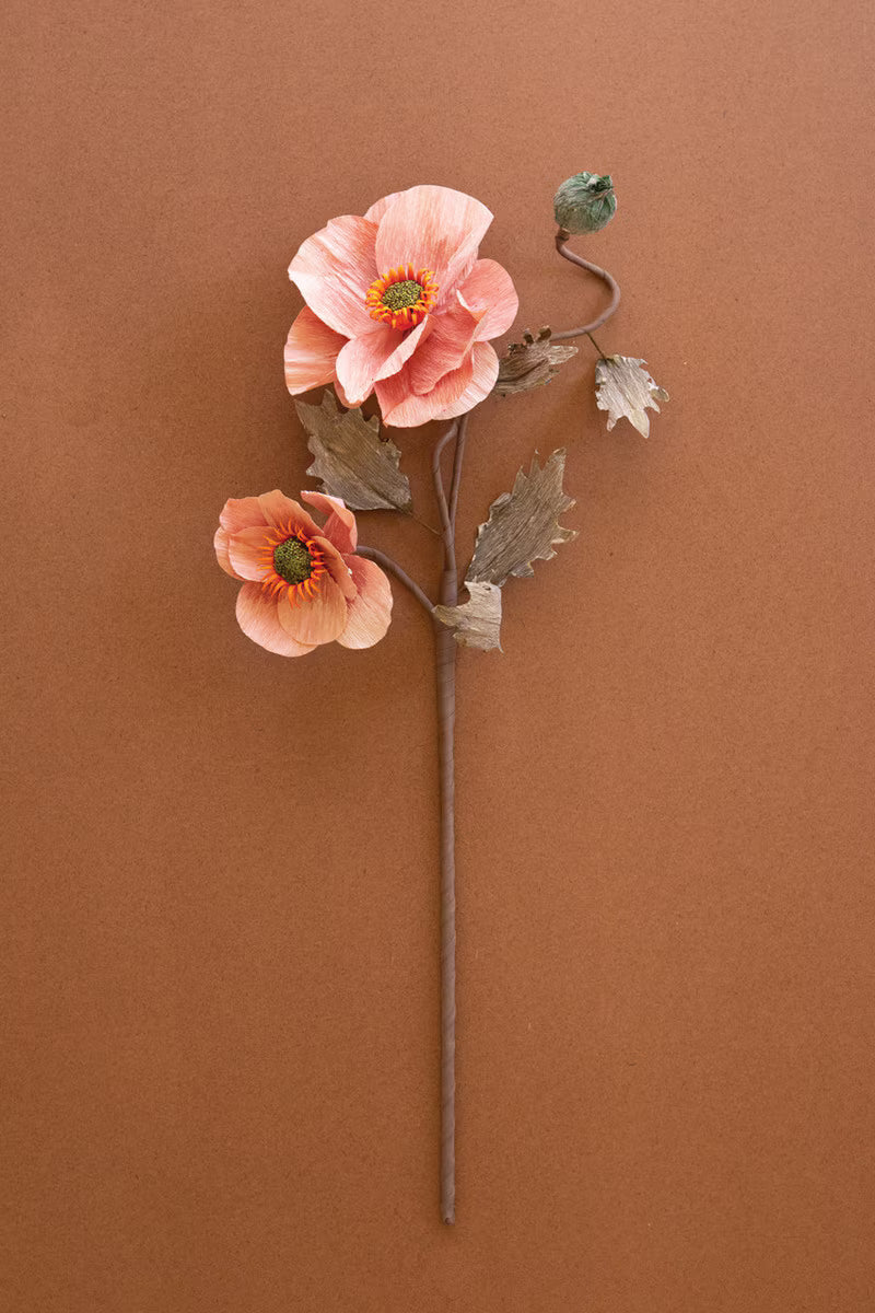 long stem blush pink paper floral at the rustic barn in Killingworth ct