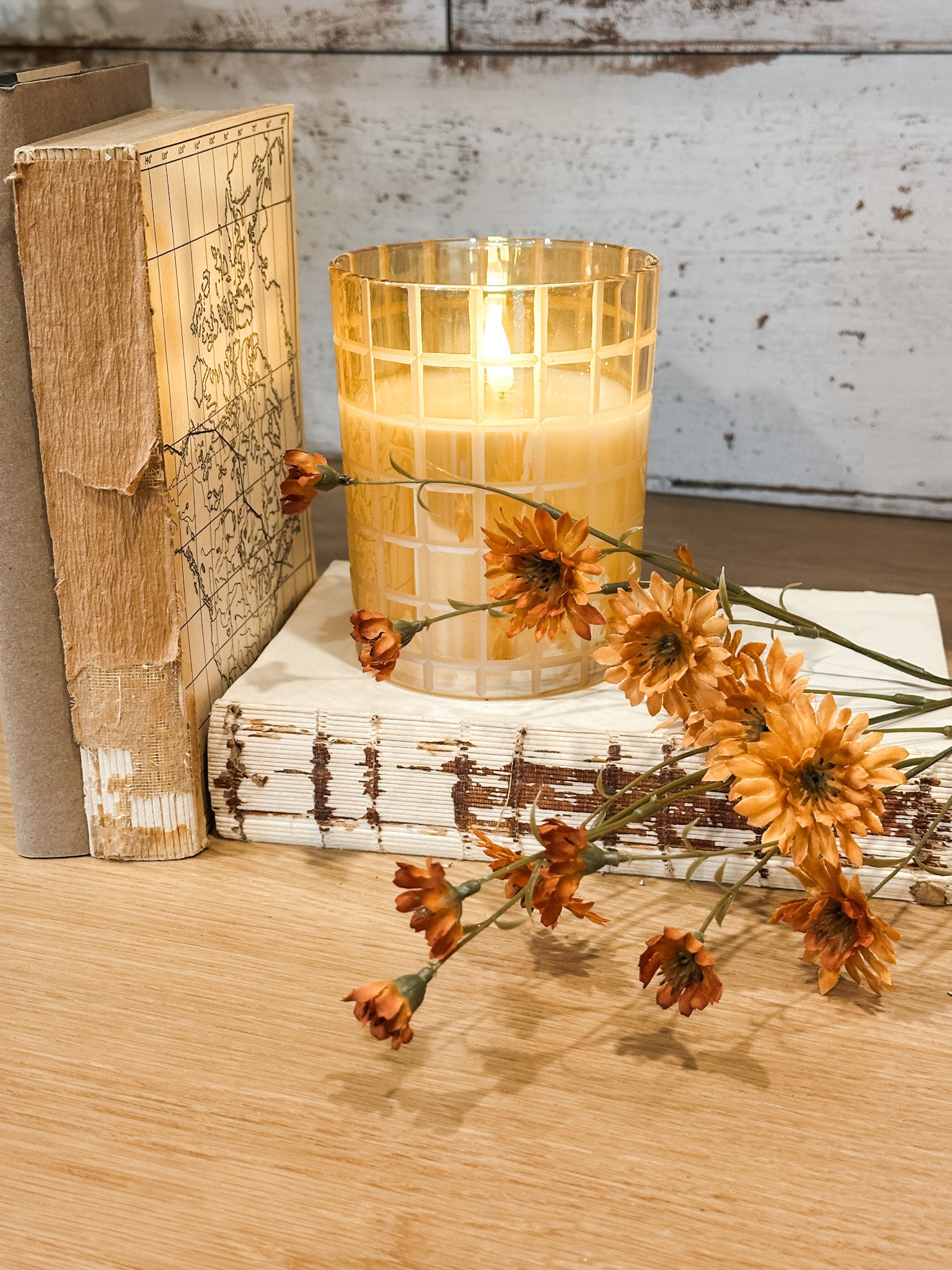 long stem faux fall orange wildflower at the rustic barn in killingworth ct