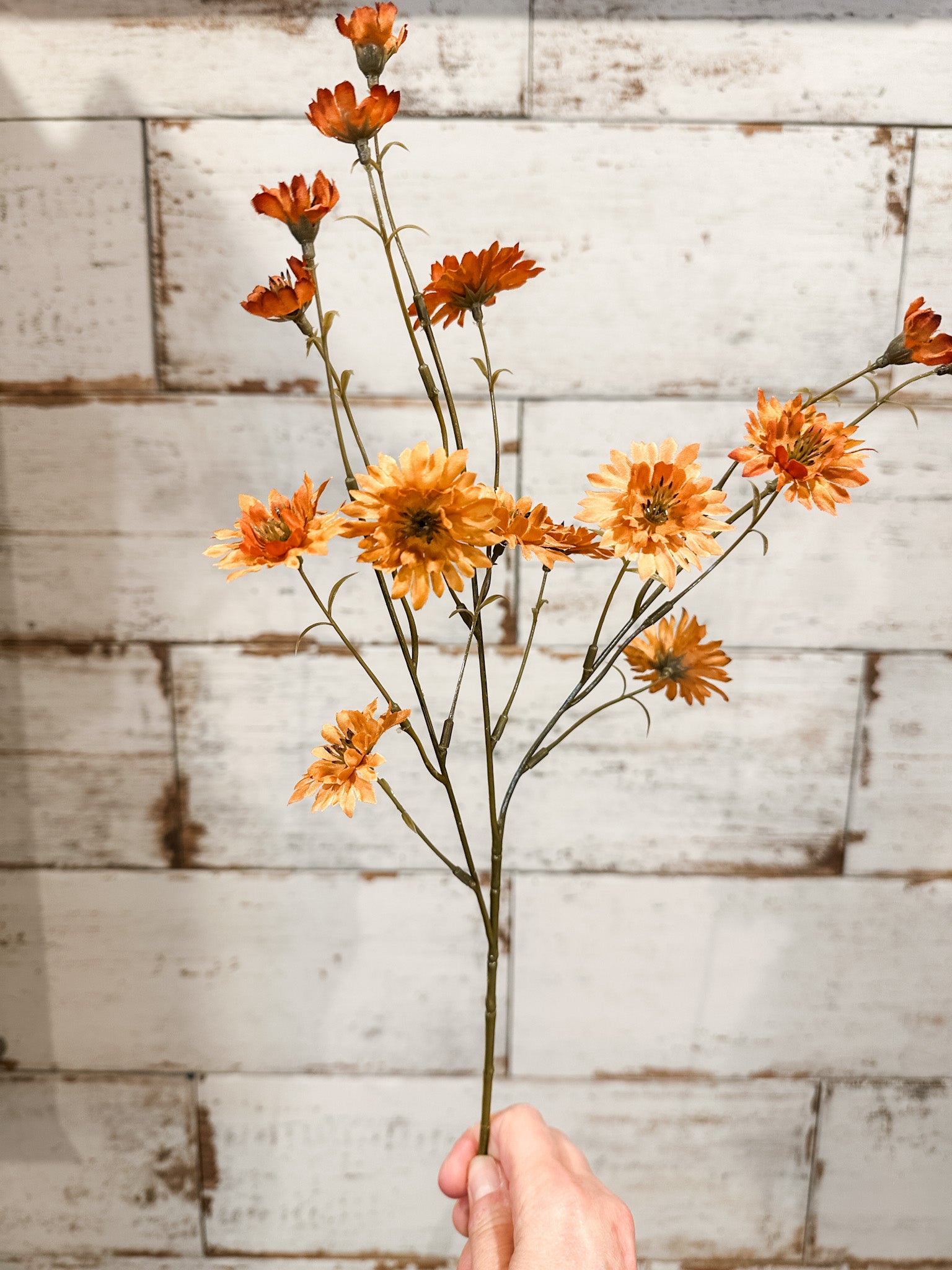 long stem faux fall orange wildflower at the rustic barn in killingworth ct
