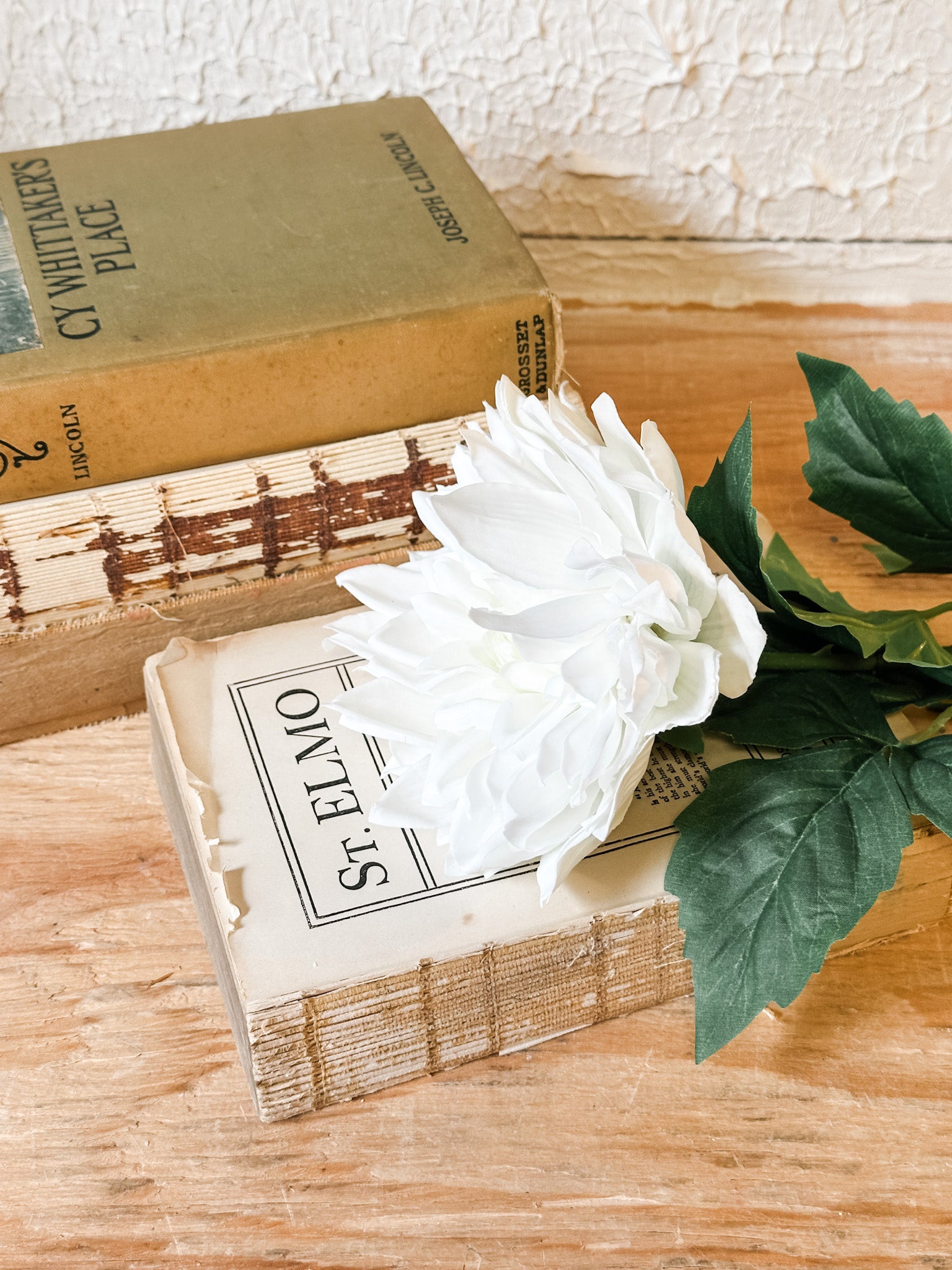 long stem real touch white dahlia at the rustic barn in killingworth ct
