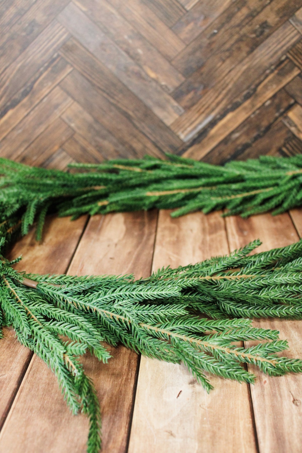 Luxury christmas garland cozy woodland made from faux Austrian pine for sale at the rustic barn in Killingworth, CT 