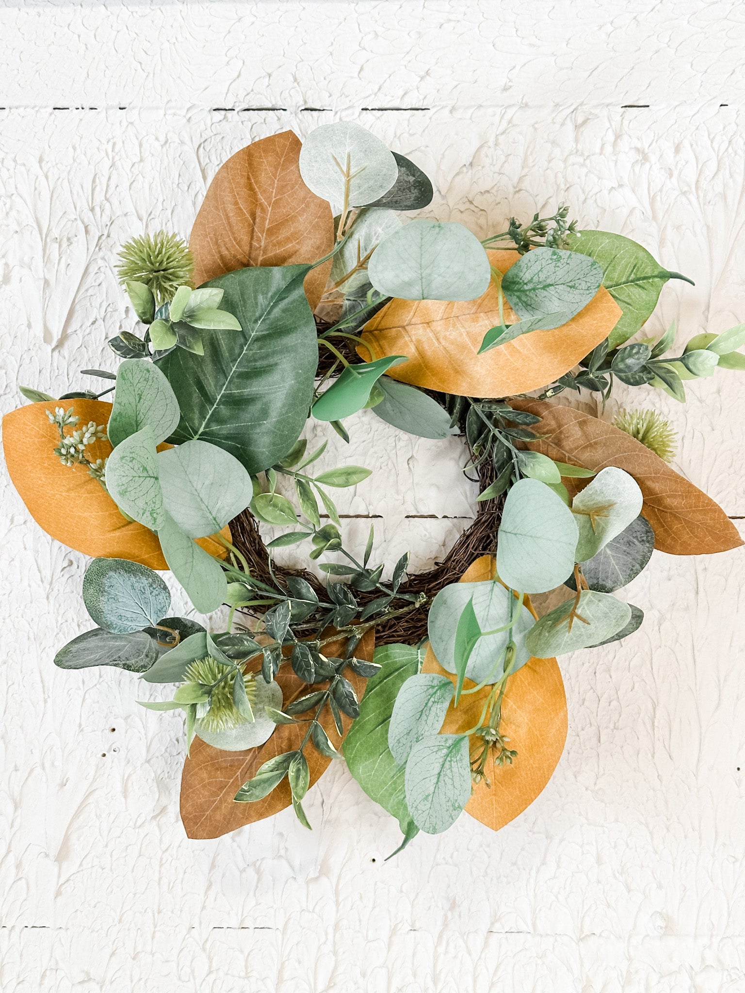magnolia and eucalyptus fall candle ring at the rustic barn in killingworth ct