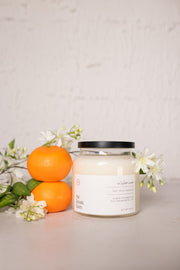 mandarine and jasmine hand poured soy candle at the rustic barn in killingworth ct