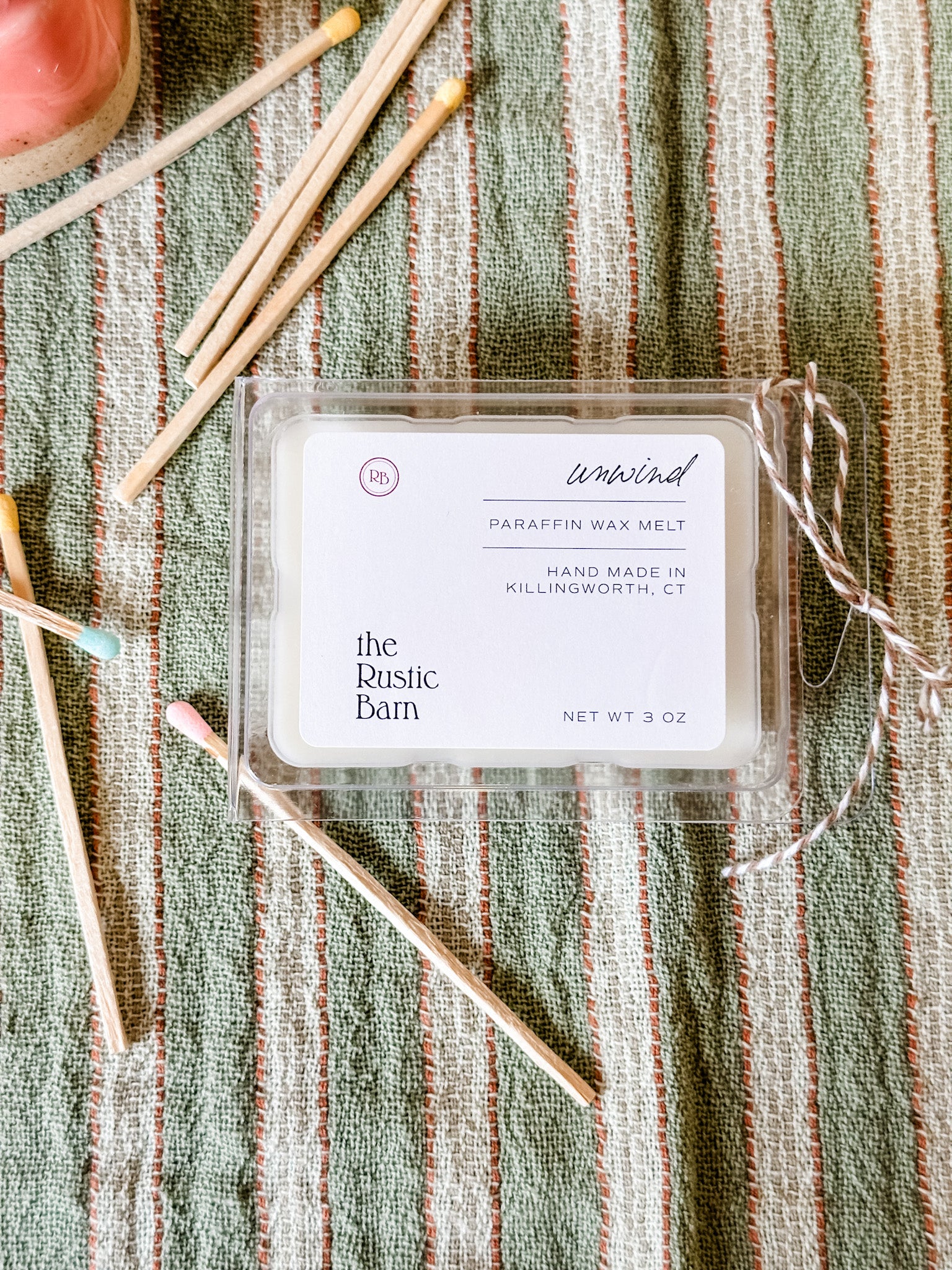 mango and coconut hand-poured soy candle at the rustic barn in killingworth ct