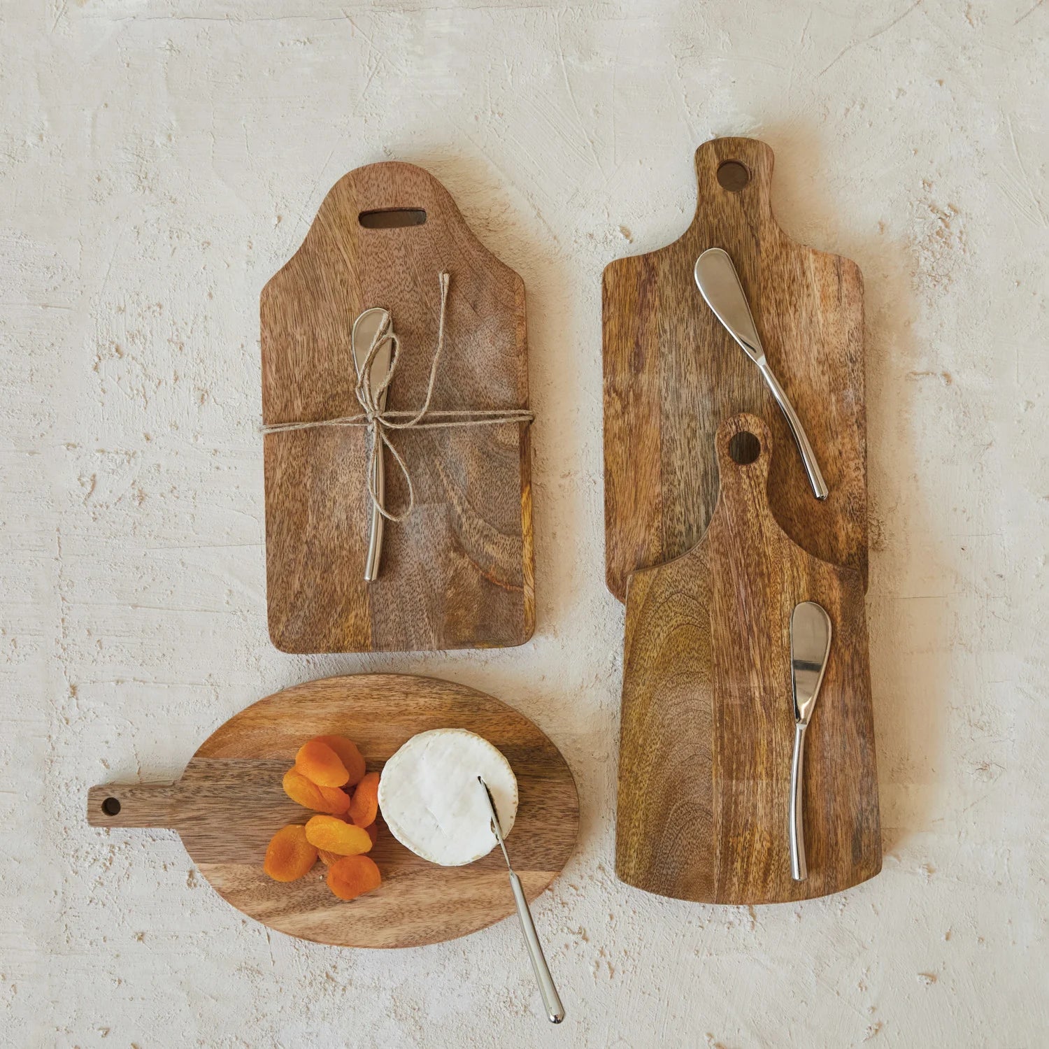 Mango Wood Board With Knife, 4 Styles