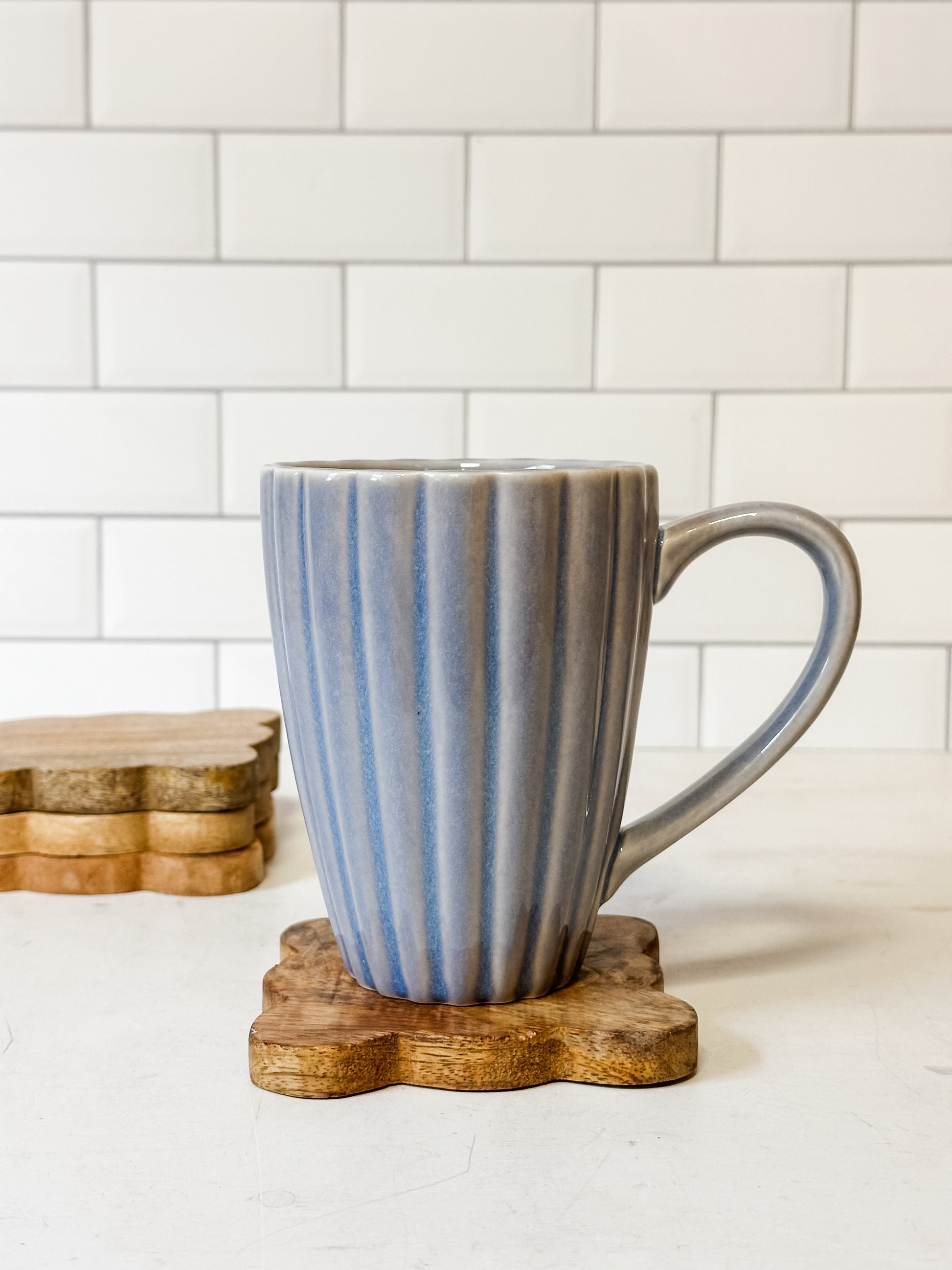 set of 4 mango wood scalloped coasters at the Rustic Barn in Killingworth CT