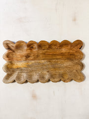 mango wood scalloped tray at The Rustic Barn in Killingworth, CT