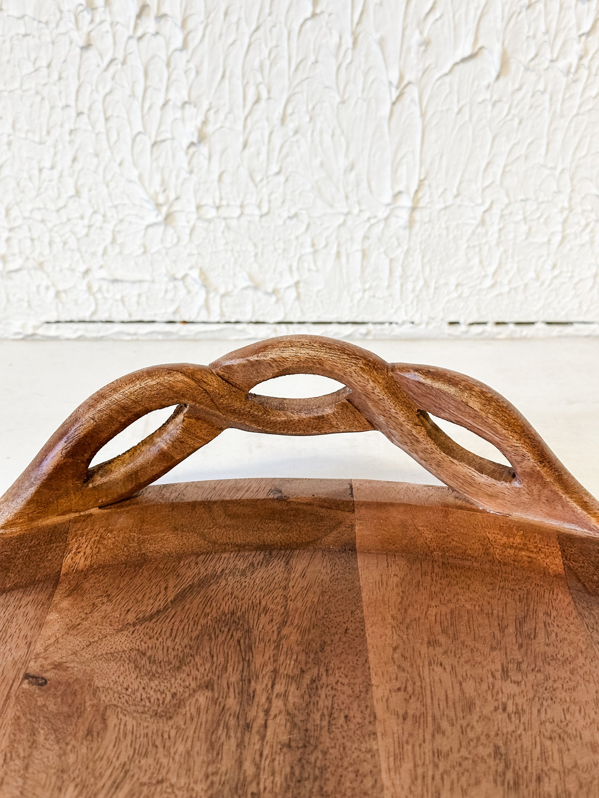 mango wood tray with twisted handles at The Rustic Barn in Killingworth, CT
