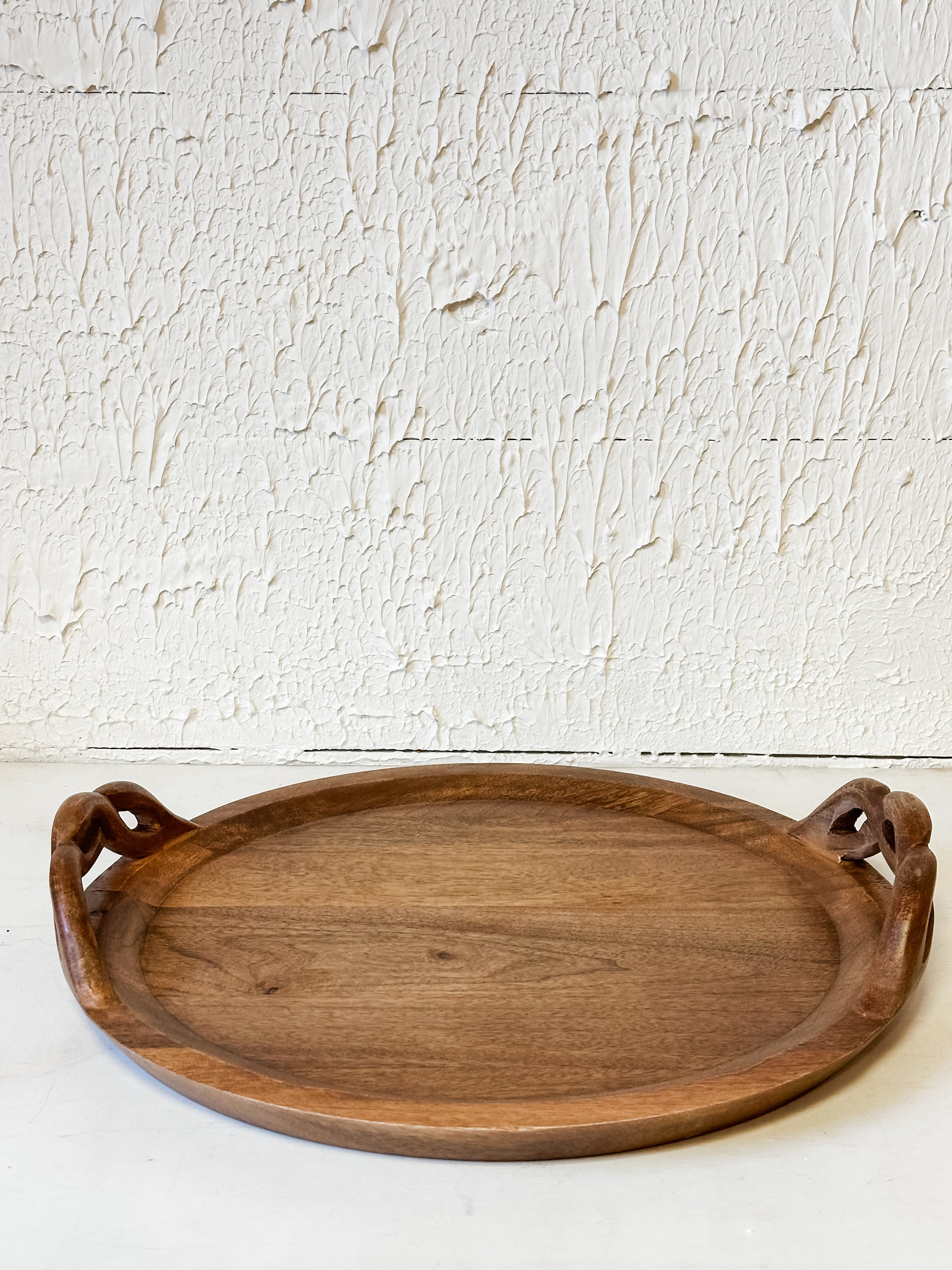 mango wood tray with twisted handles at The Rustic Barn in Killingworth, CT