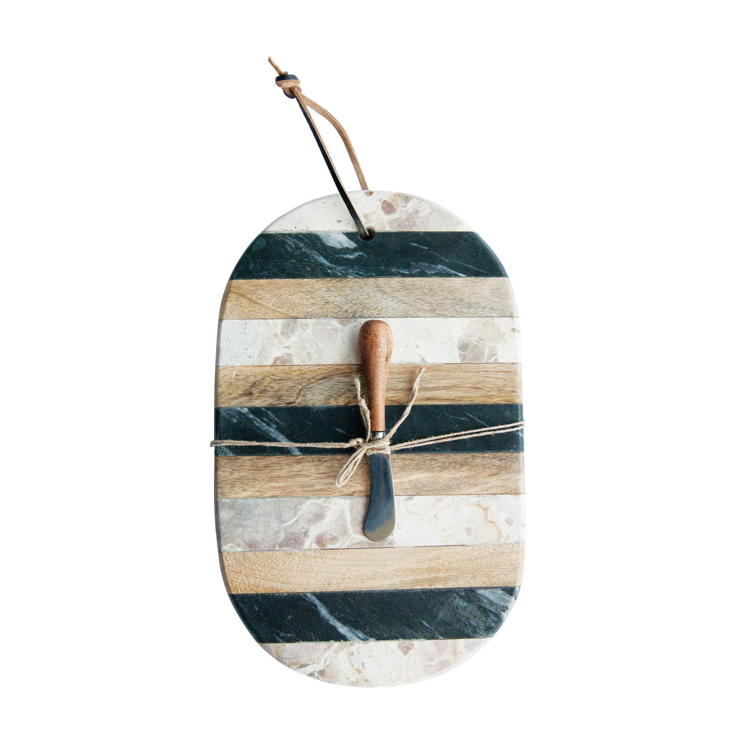 Marble & Mango Wood Cheeseboard With Spreader