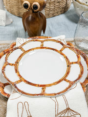 melamine dessert plate with bamboo style rim at The Rustic Barn in Killingworth, CT
