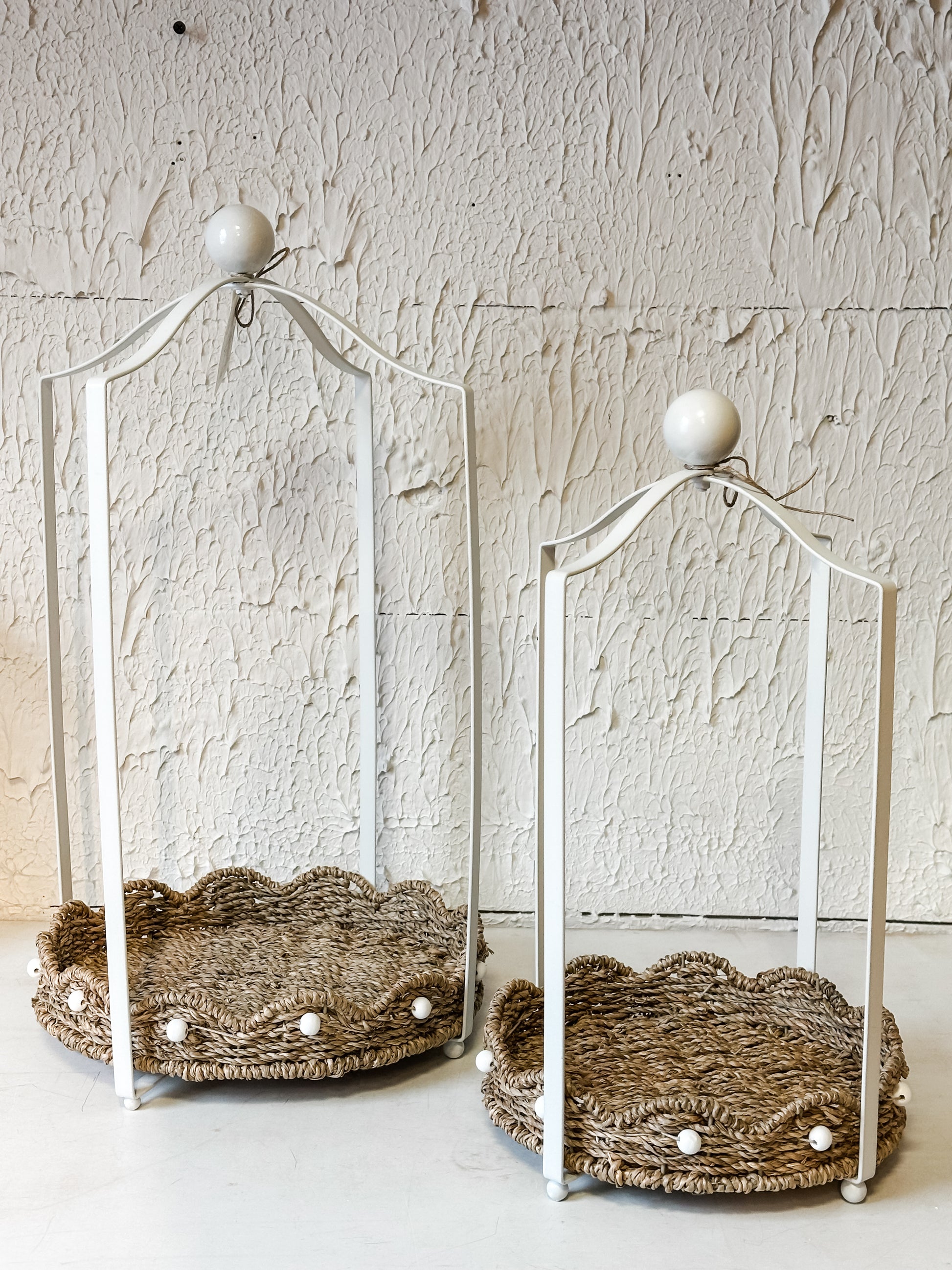 metal frame lantern with scalloped basket at The Rustic Barn in Killingworth, CT