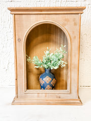 mini natural curio cabinet at the rustic barn in killingworth ct