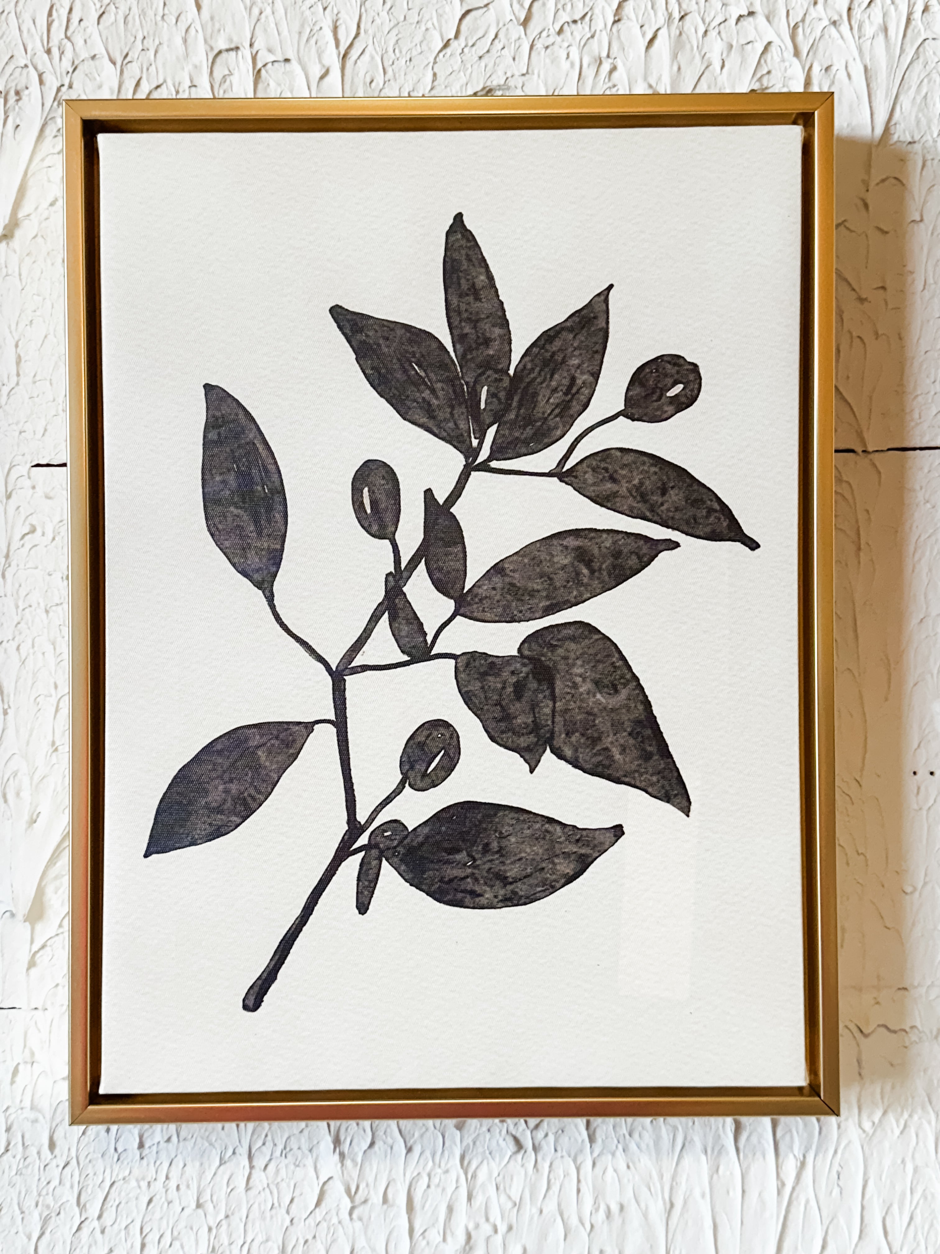 Minimalist Olive Branch Framed Wall Art at the Rustic Barn in Killingworth, CT