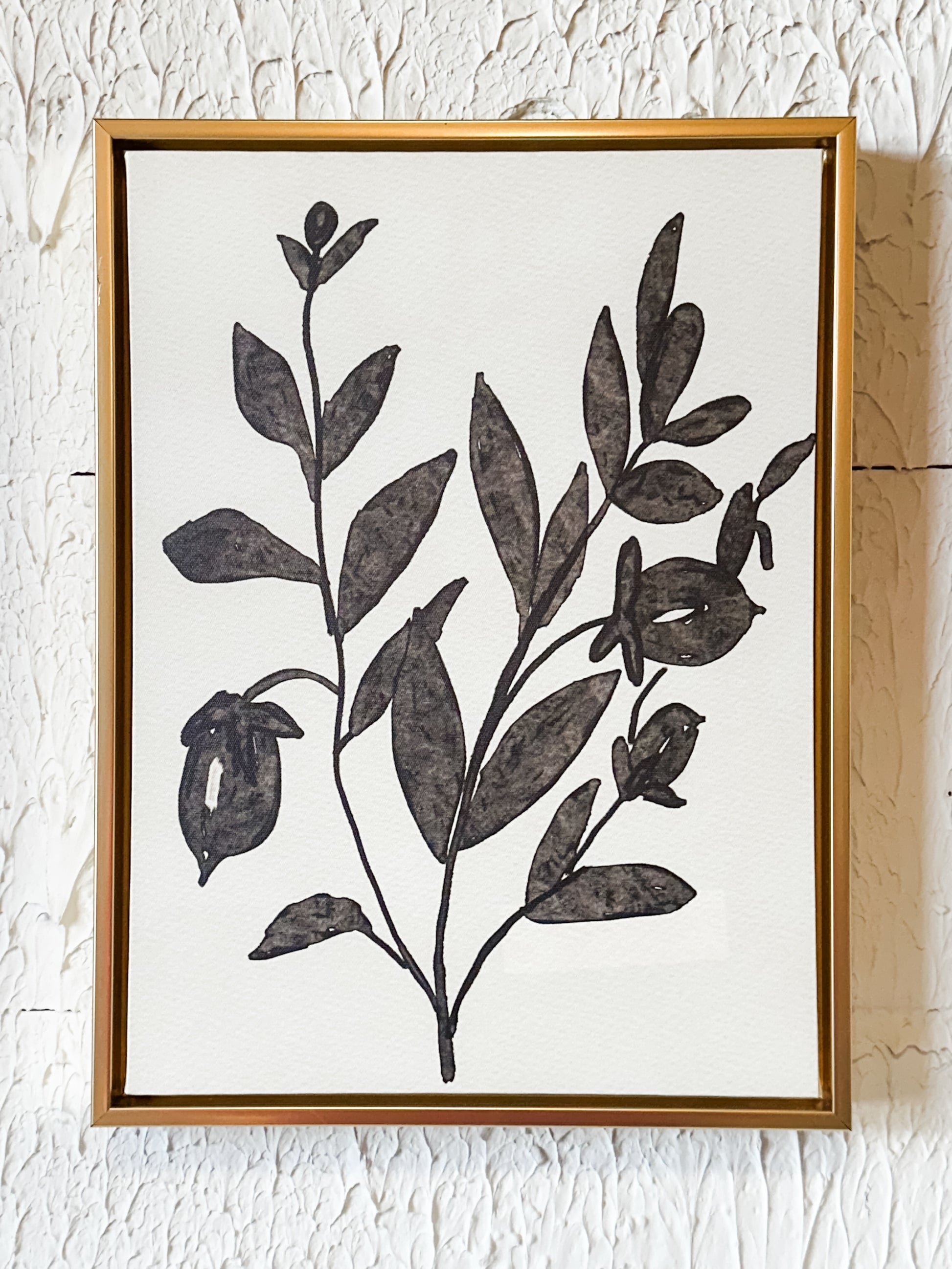 Minimalist Olive Branch Framed Wall Art at the Rustic Barn in Killingworth, CT