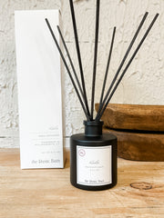 moon milk and tumeric room reed diffuser at the rustic barn in killingworth ct