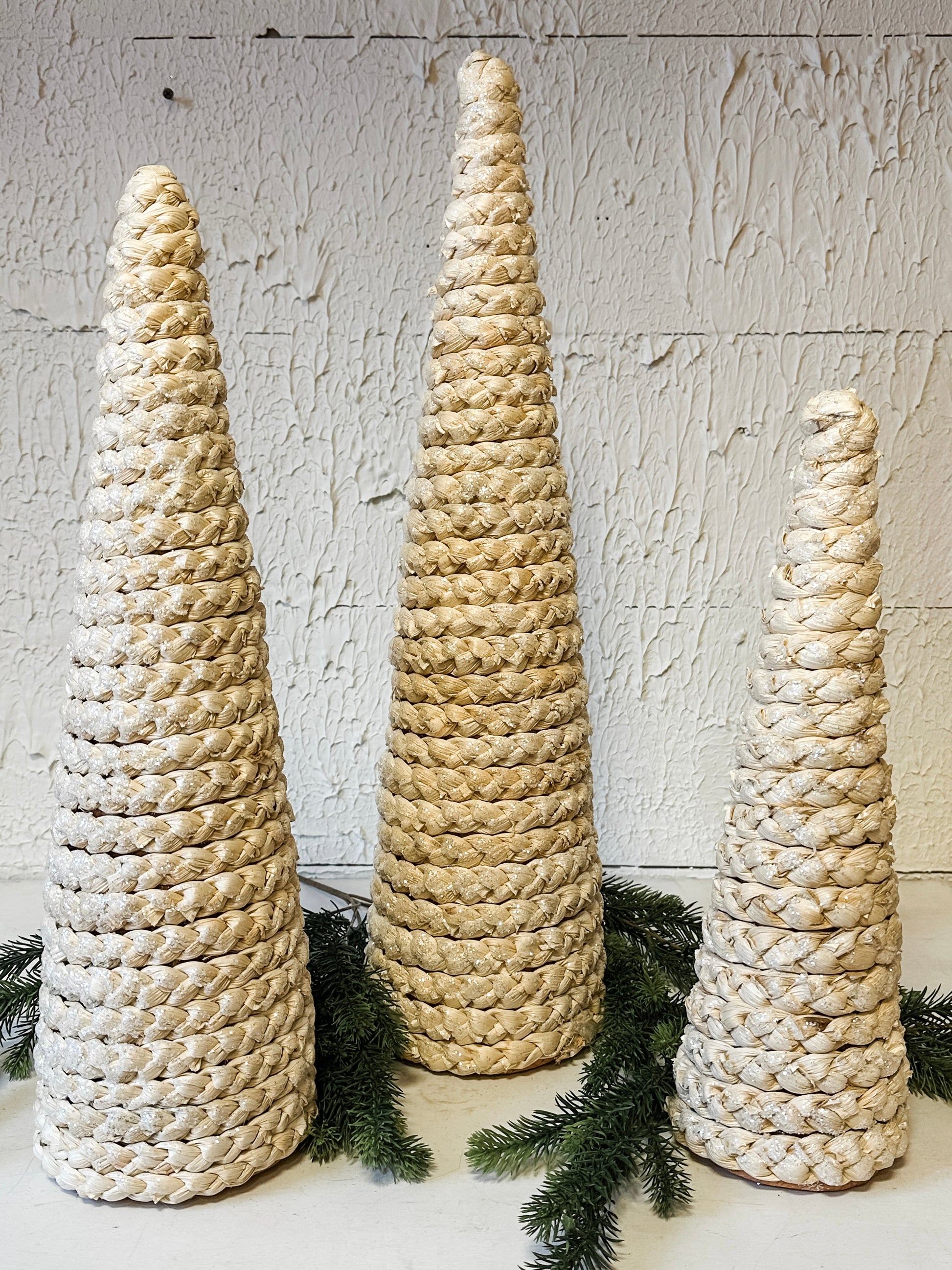 natural rattan cone trees at The Rustic Barn in Killingworth CT