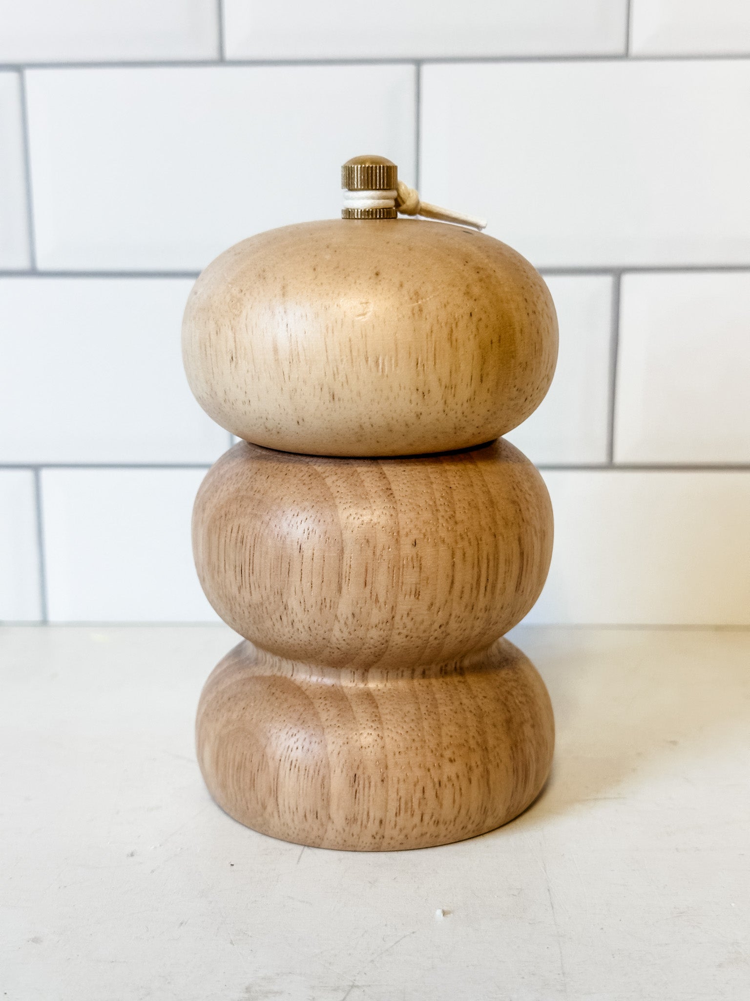 natural rubber wood salt and pepper mill at the rustic barn in Killingworth ct