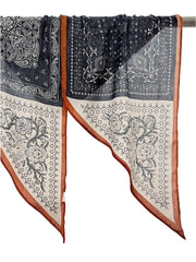 navy blue boho floral printed scarf at the rustic barn in Killingworth ct