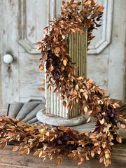 two toned autumn fall garland 6 feet at the rustic barn in killingworth ct