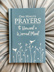 one minute prayers to unwind a worried mind hardcover book at The Rustic Barn in Killingworth, CT