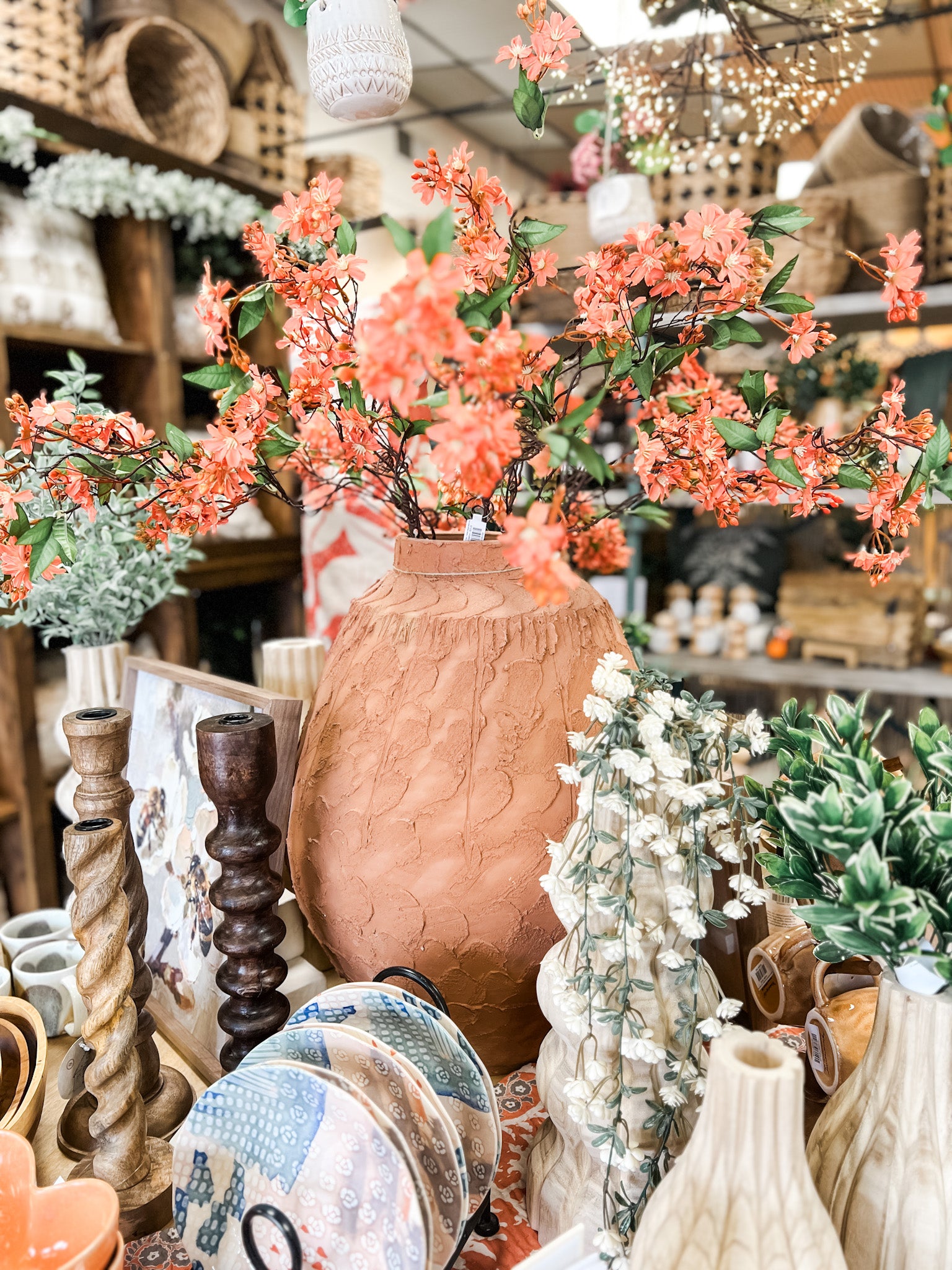 faux oversized wildflower spring stems at the rustic barn in killingworth ct
