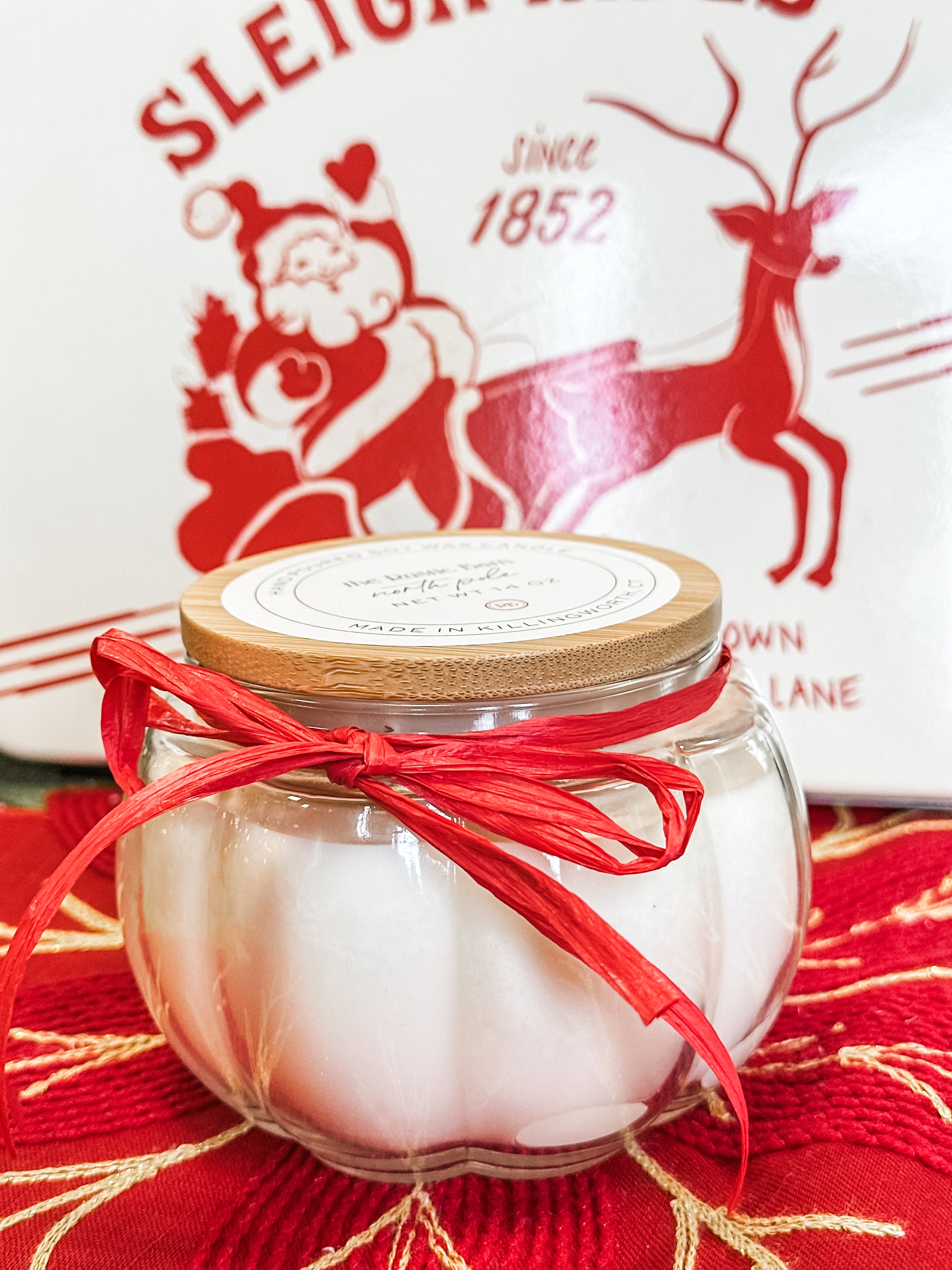 orange spice, fir, and pine hand-poured soy candle at The Rustic Barn in Killingworth, CT