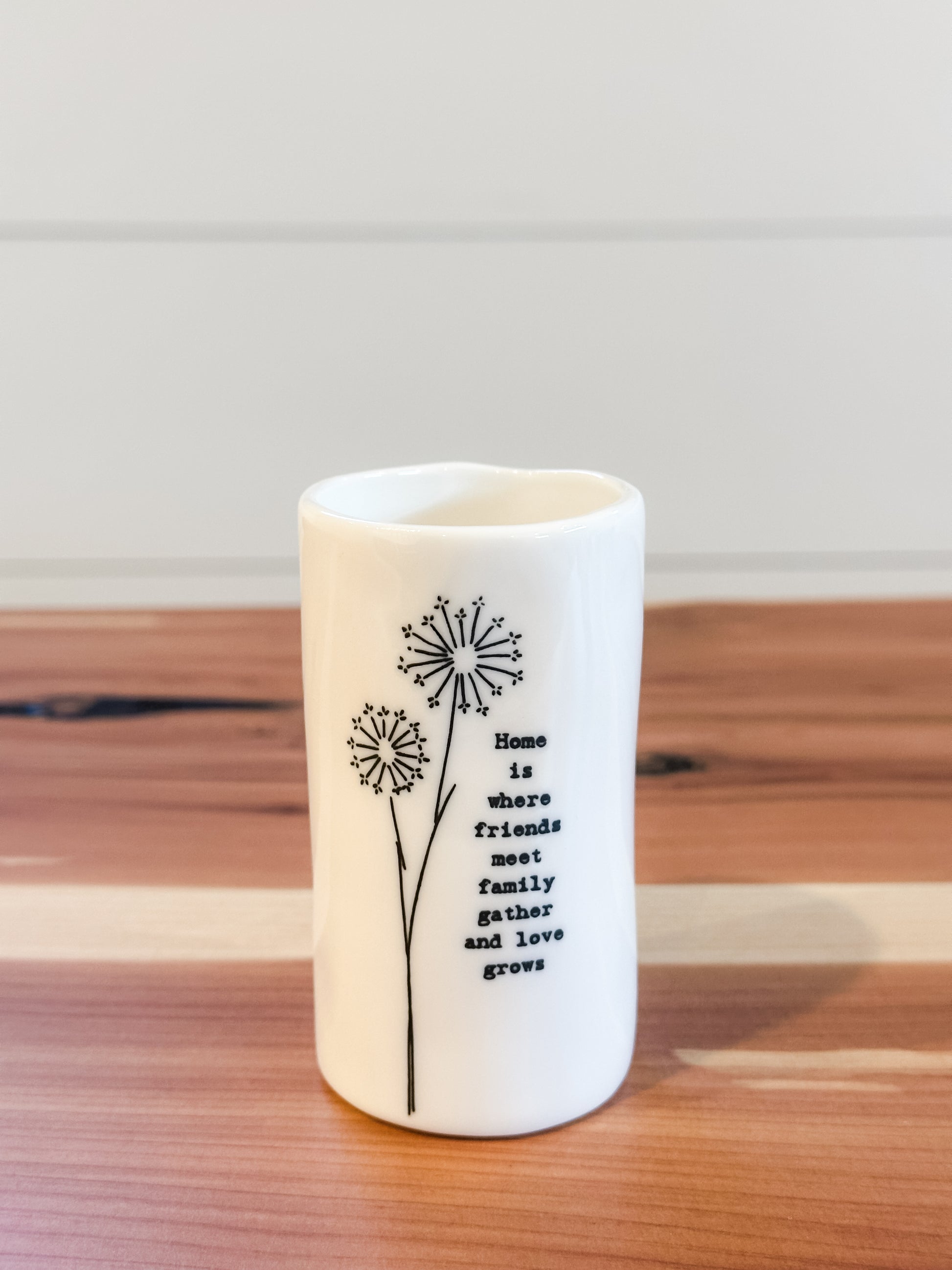 organic shaped vase in gift box with sentiment at The Rustic Barn in Killingworth, CT