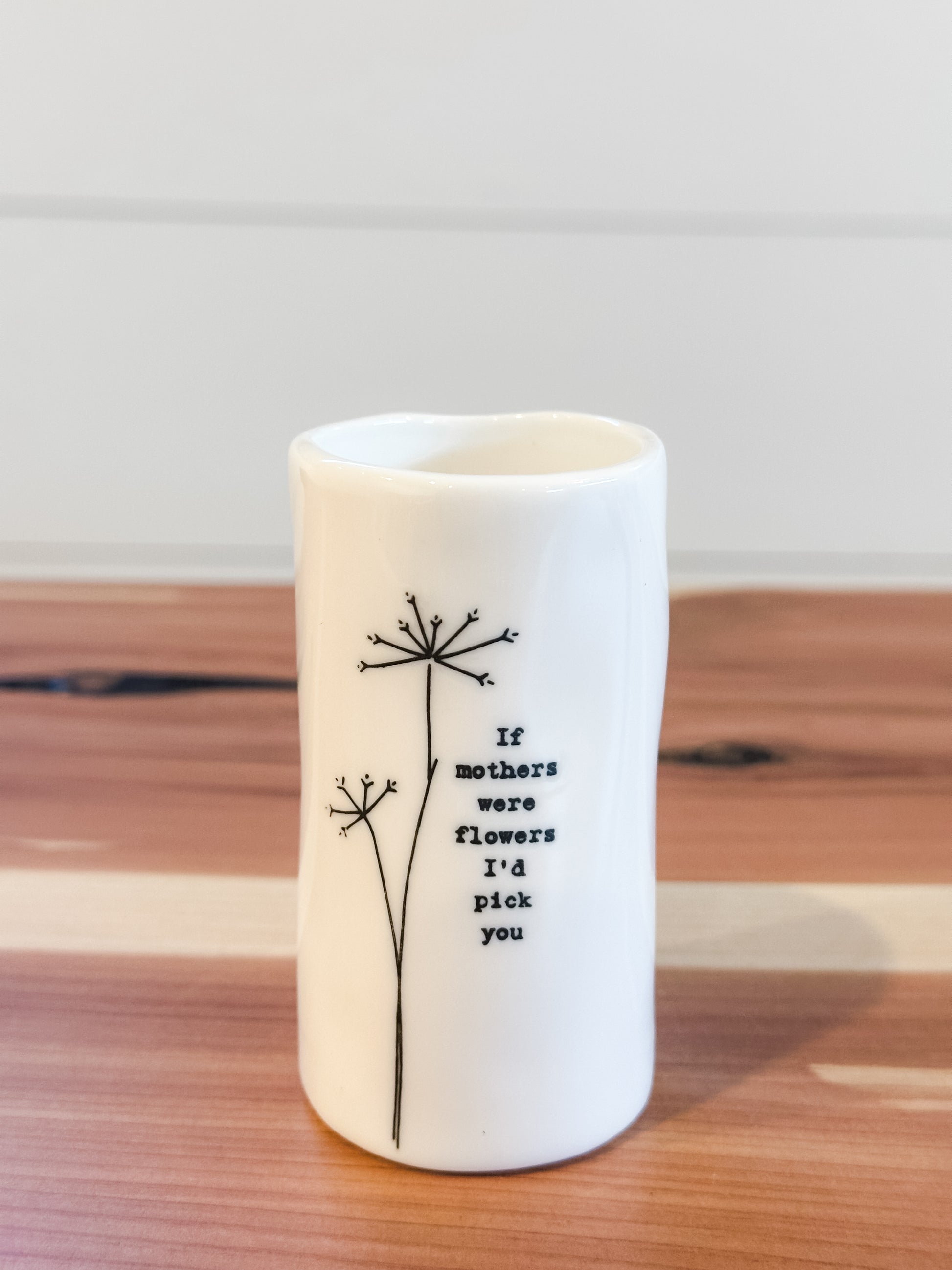 organic shaped vase in gift box with sentiment at The Rustic Barn in Killingworth, CT