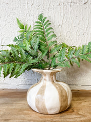 Organic Striped Stoneware Vase at the Rustic Barn in Killingworth, CT