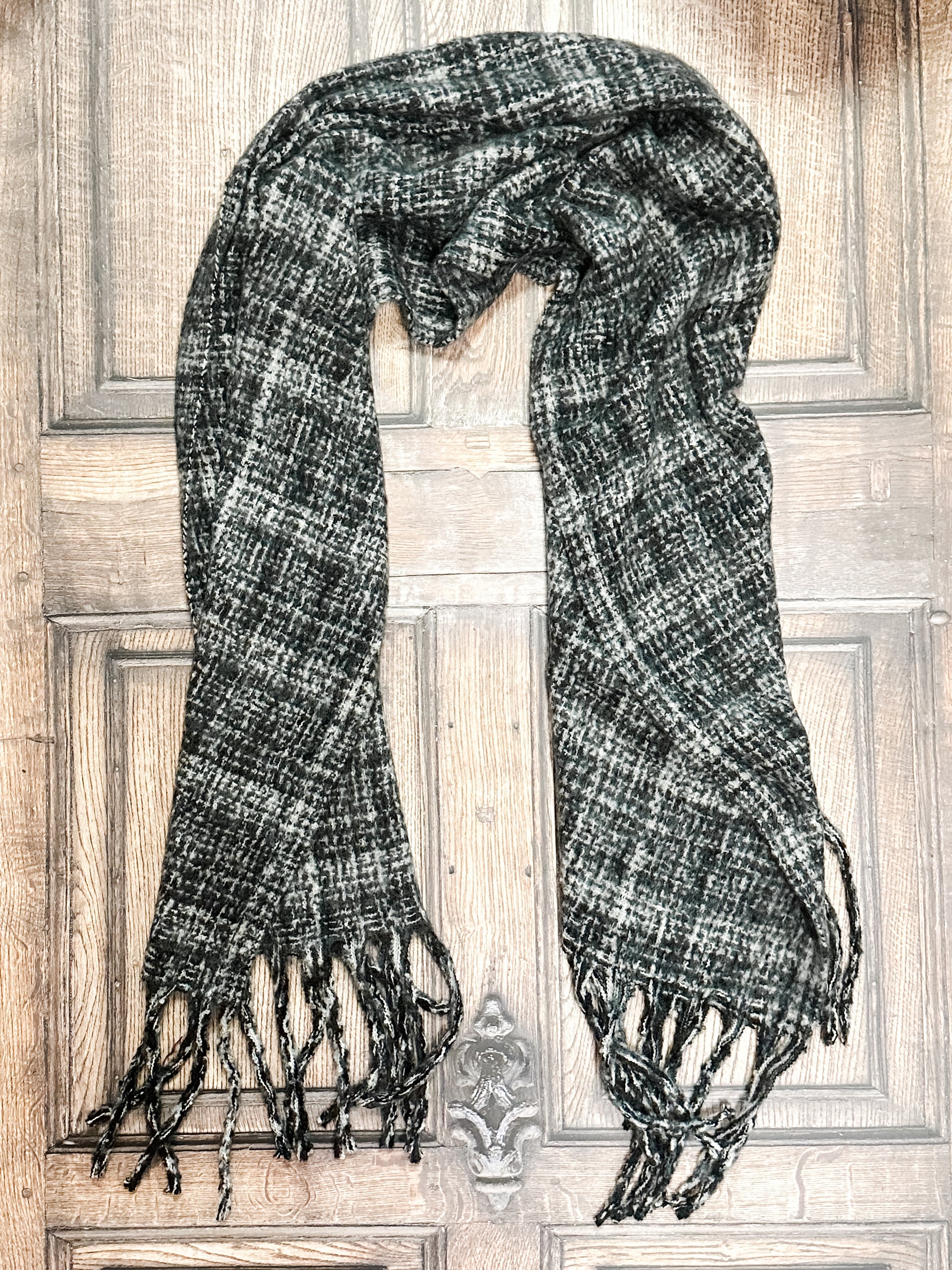 oversized soft tweed oblong scarf at The Rustic Barn in Killingworth CT
