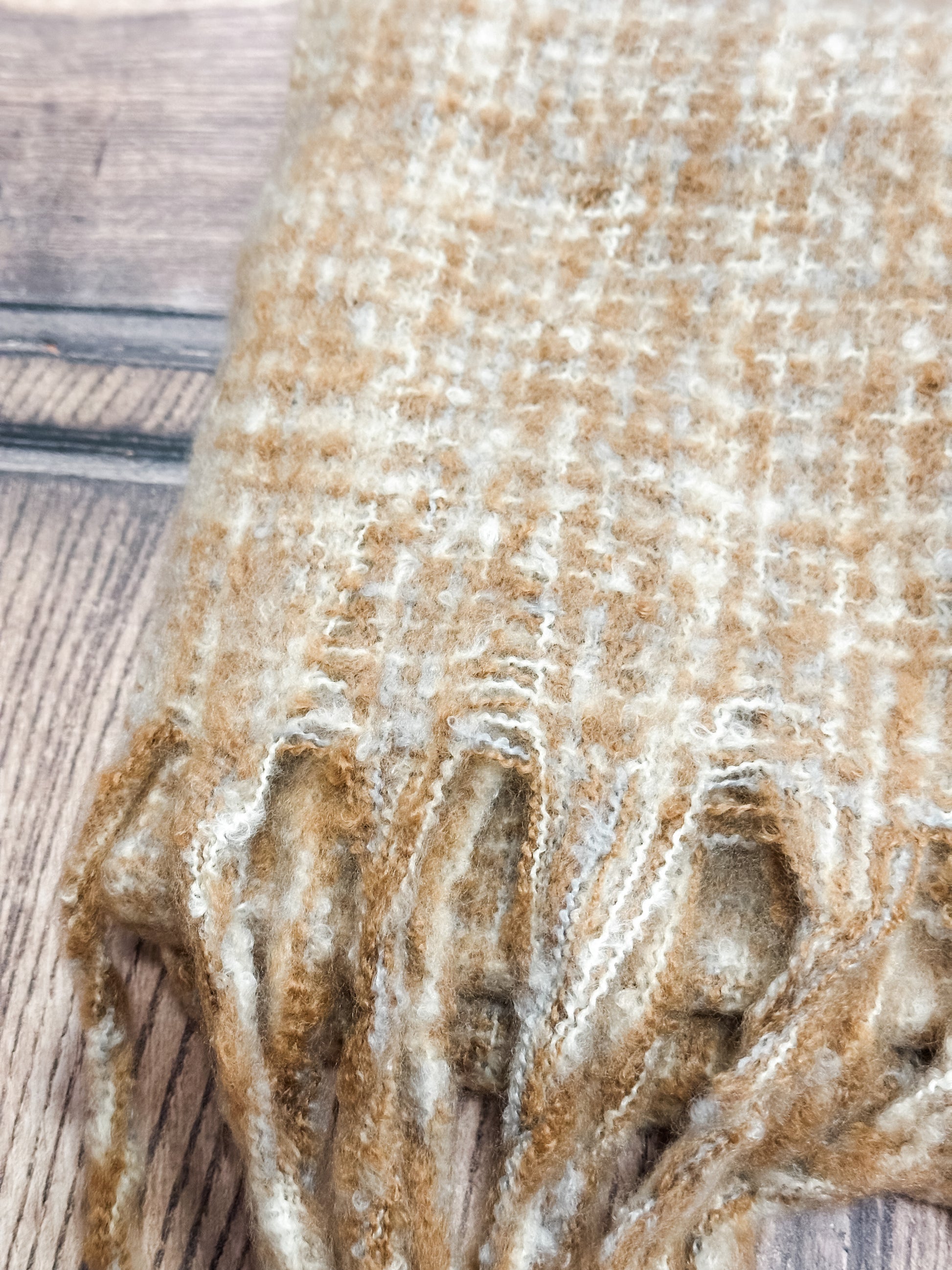 oversized soft tweed oblong scarf at The Rustic Barn in Killingworth CT