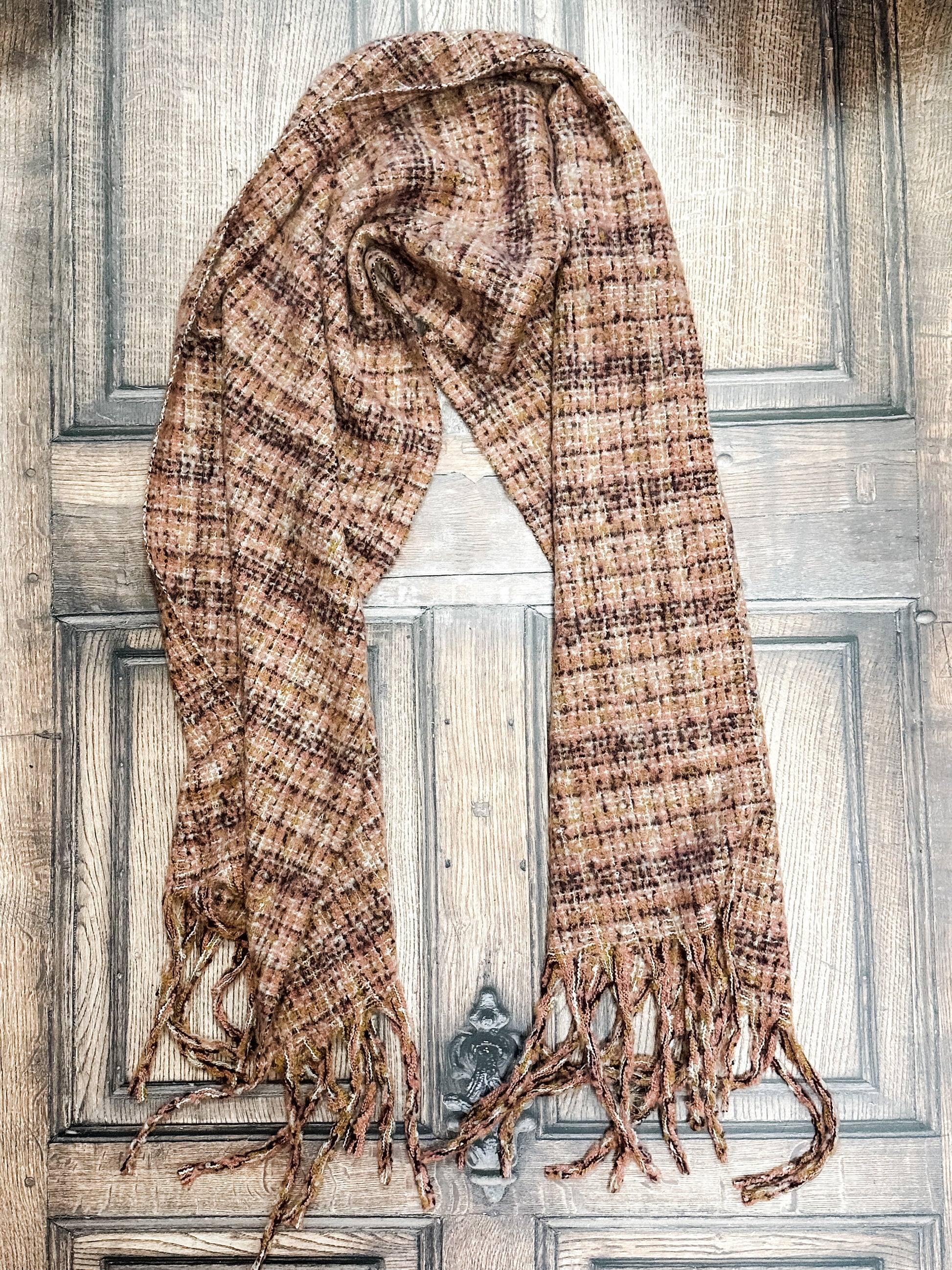 oversized soft tweed oblong scarf at The Rustic Barn in Killingworth CT