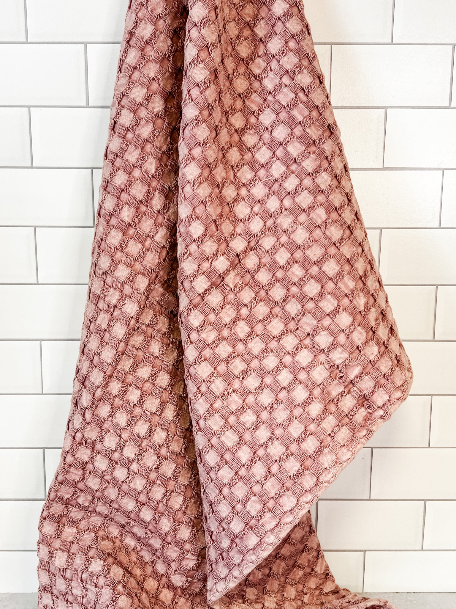 oversized stonewahed cotton waffle weave tea towels at the rustic barn in killingworth ct