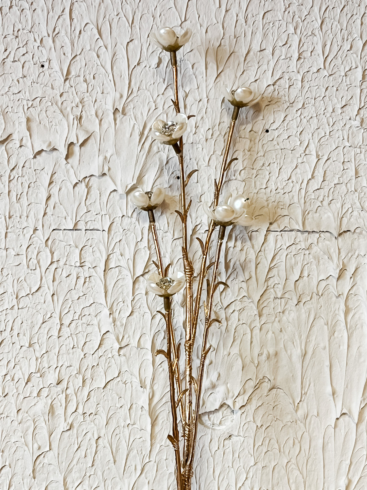 pearl blossom faux floral spray at the rustic barn in killingworth ct