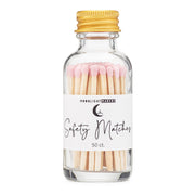 pink fancy safety matches in glass bottle at the rustic barn in Killingworth ct