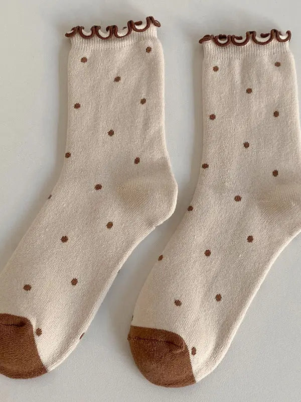 polka dots ruffle crew socks at the rustic barn in killingworth ct