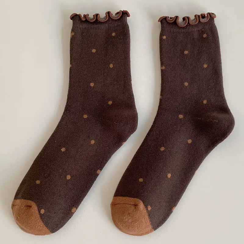 polka dots ruffle crew socks at the rustic barn in killingworth ct